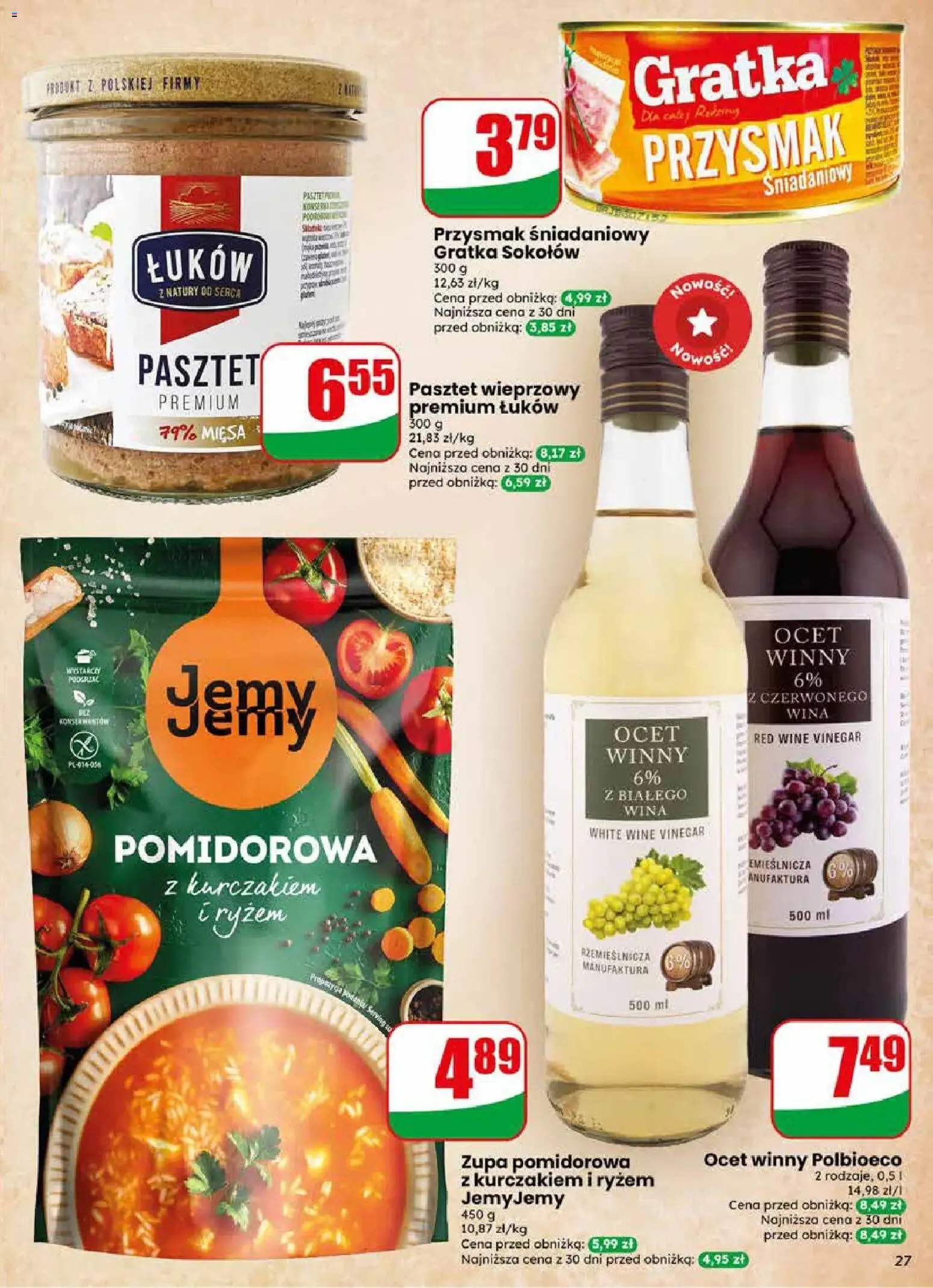 Dino gazetka od 22.04.2026 | Strona: 27 | Produkty: Ocet, Zupa