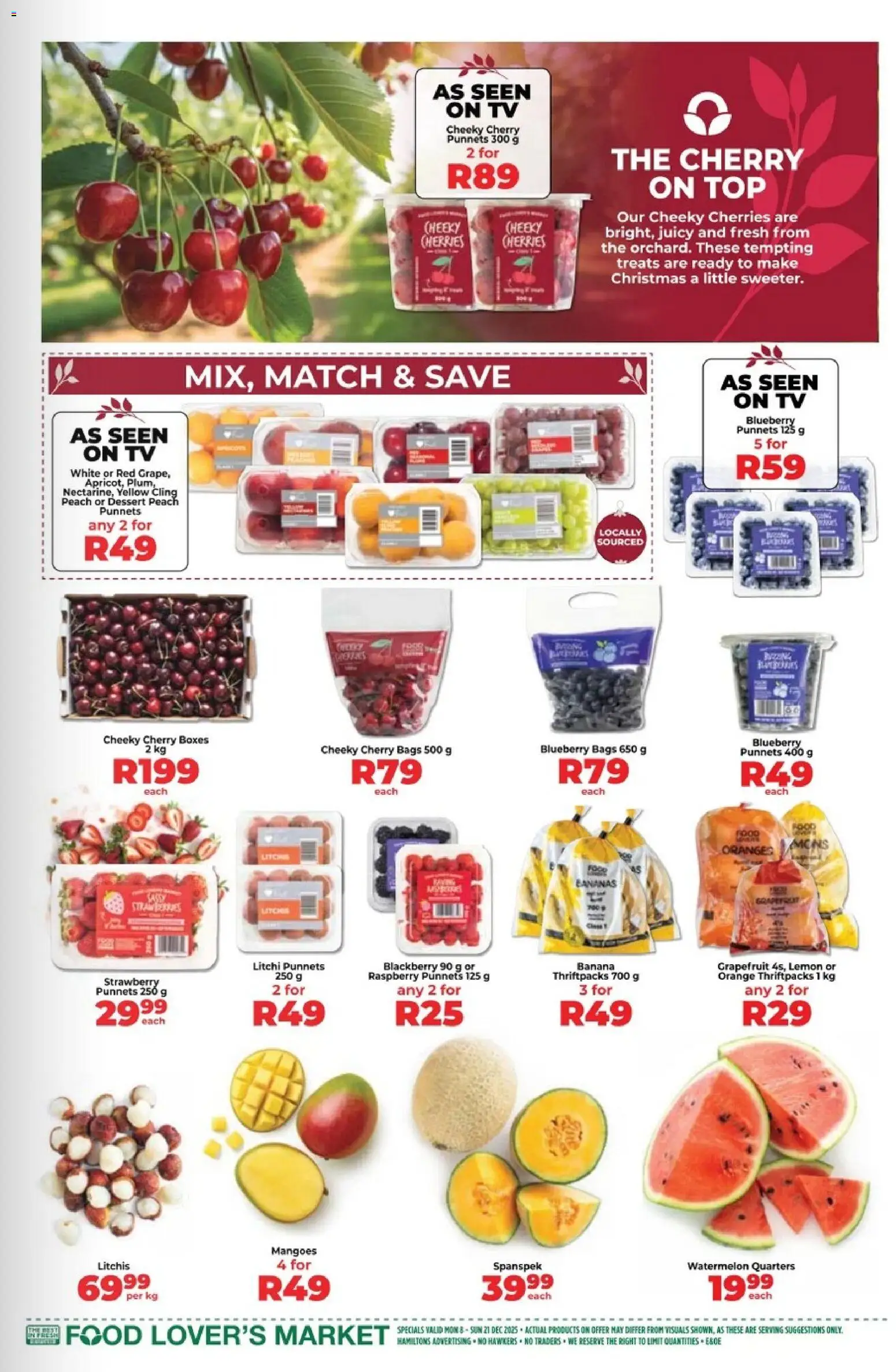 New Food Lover's Market catalogue – valid from 08.12.2025 | Page: 3 | Products: TV, Oranges, Grapefruit, Lemon