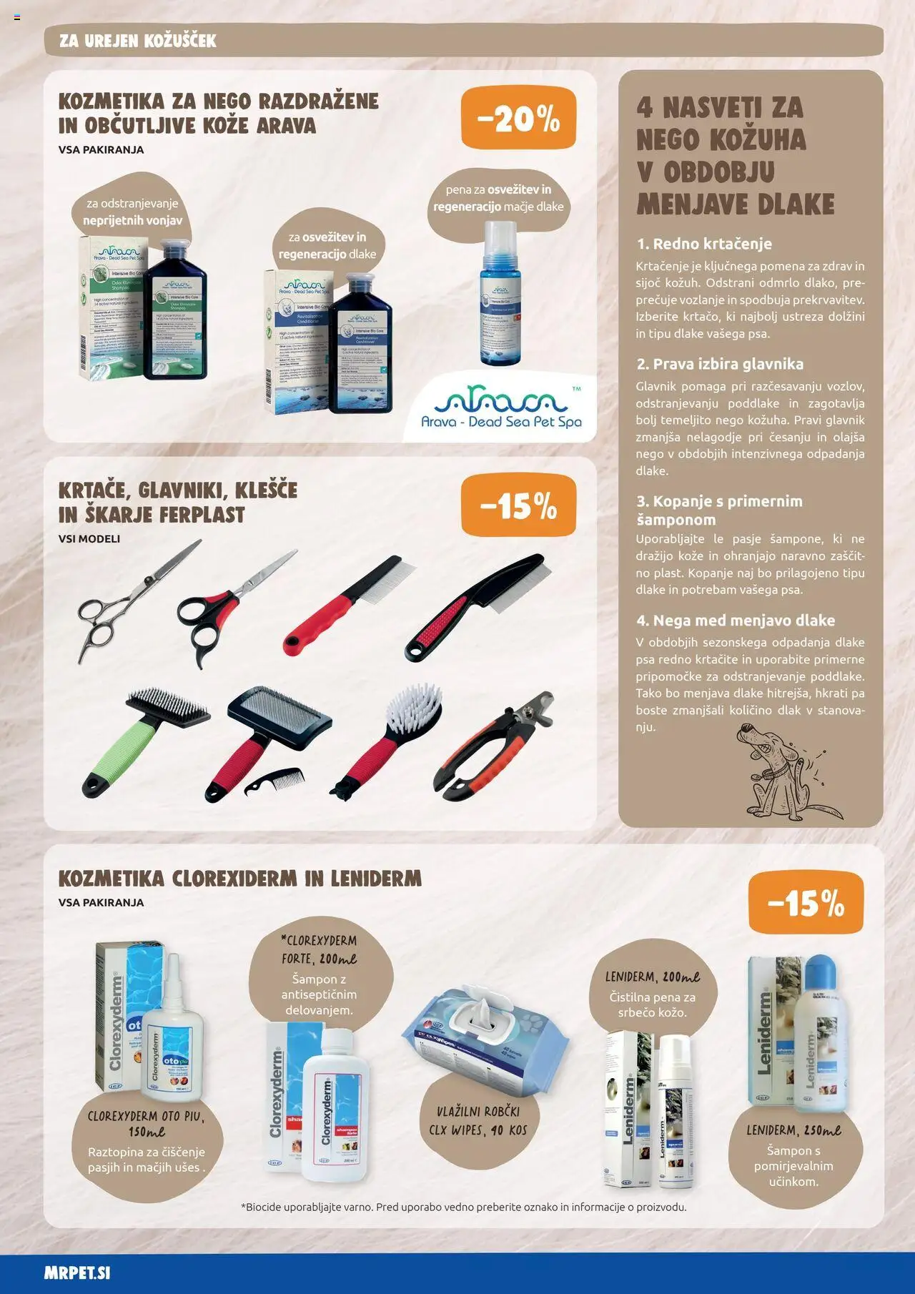 Novi Mr. Pet katalog ponudbe – veljaven od 01.10.2025 | Stran: 4 | Izdelki: Robčki, Kos, Sampon, Glavnik