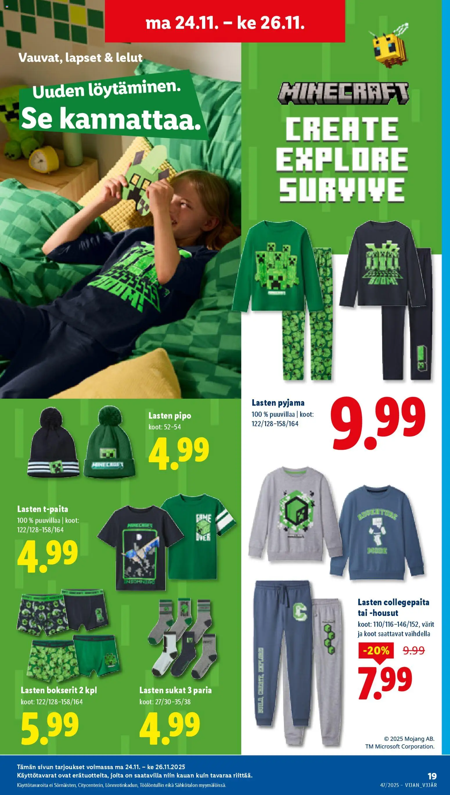 Lidl tarjoukset - Helsinki – voimassa 20.11.2025 alkaen | Sivu: 21 | Tuotteet: Housut, Pyjama, Bokserit, Pipo