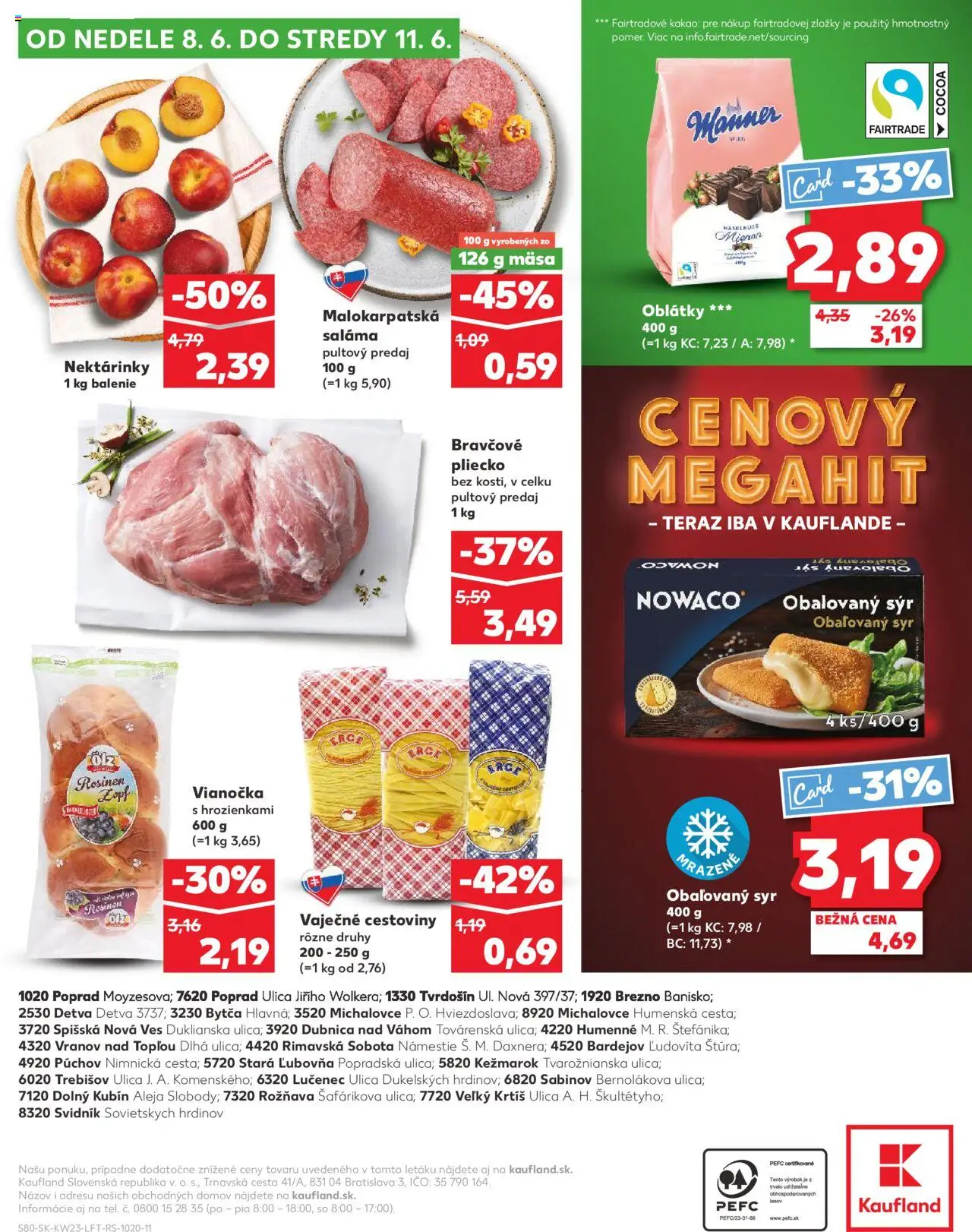 Kaufland Poprad-J. Wolkera │ platný od 05.06.2025 | Strana: 80 | Produkty: Syr, Saláma, Cestoviny, Vianočka