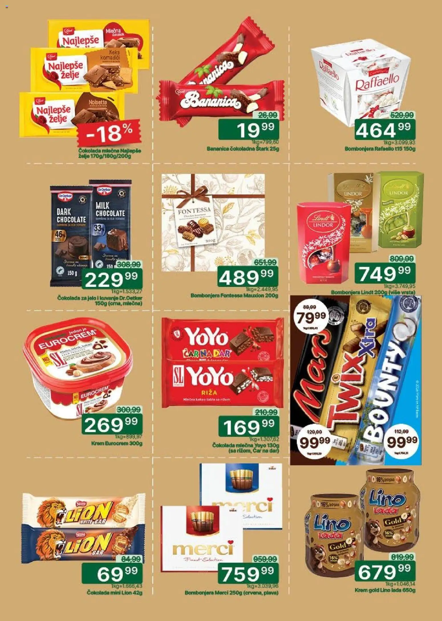 Univerexport katalog - važi od 27.04.2026 | Strana: 18 | Proizvode: Keks, Twix, Lindt, Eurocrem
