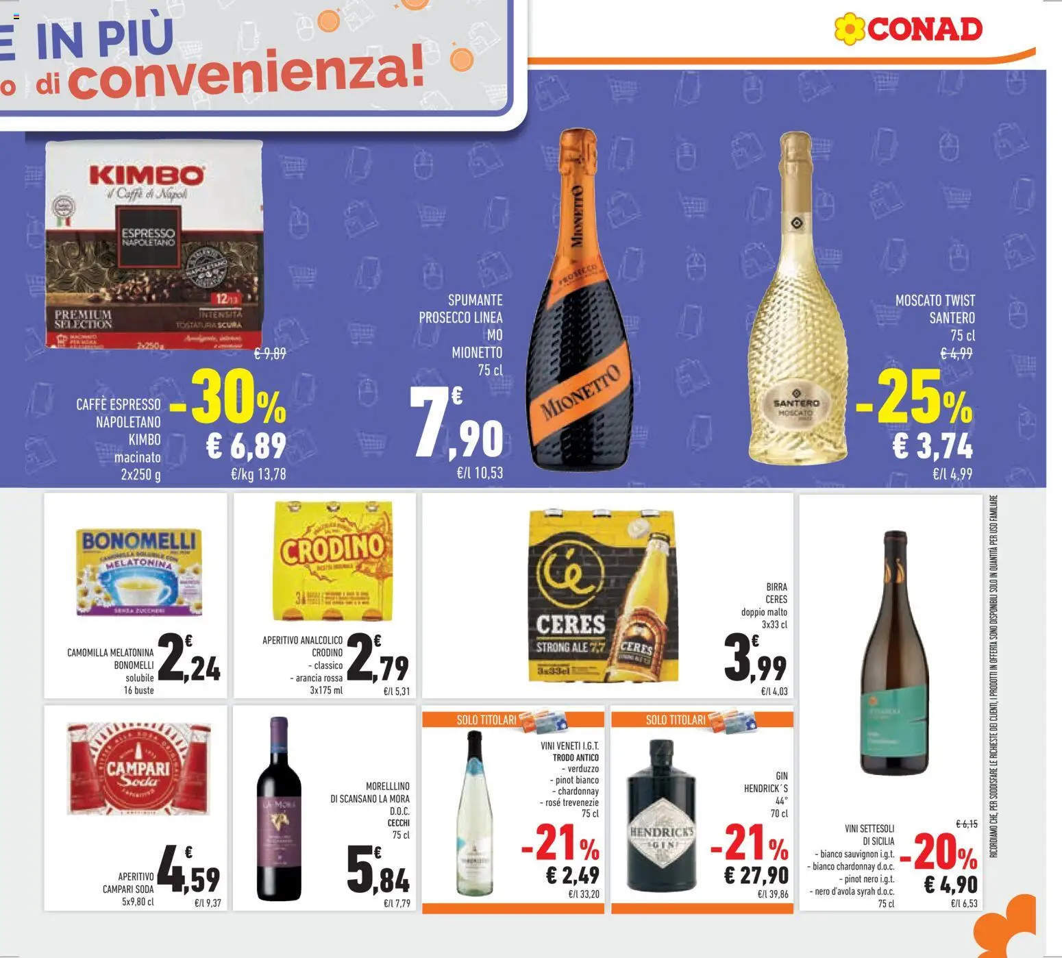 Volantino Conad del 11.03.2026 | Pagina: 33 | Prodotti: Caffè, Gin, Prosecco, Spumante
