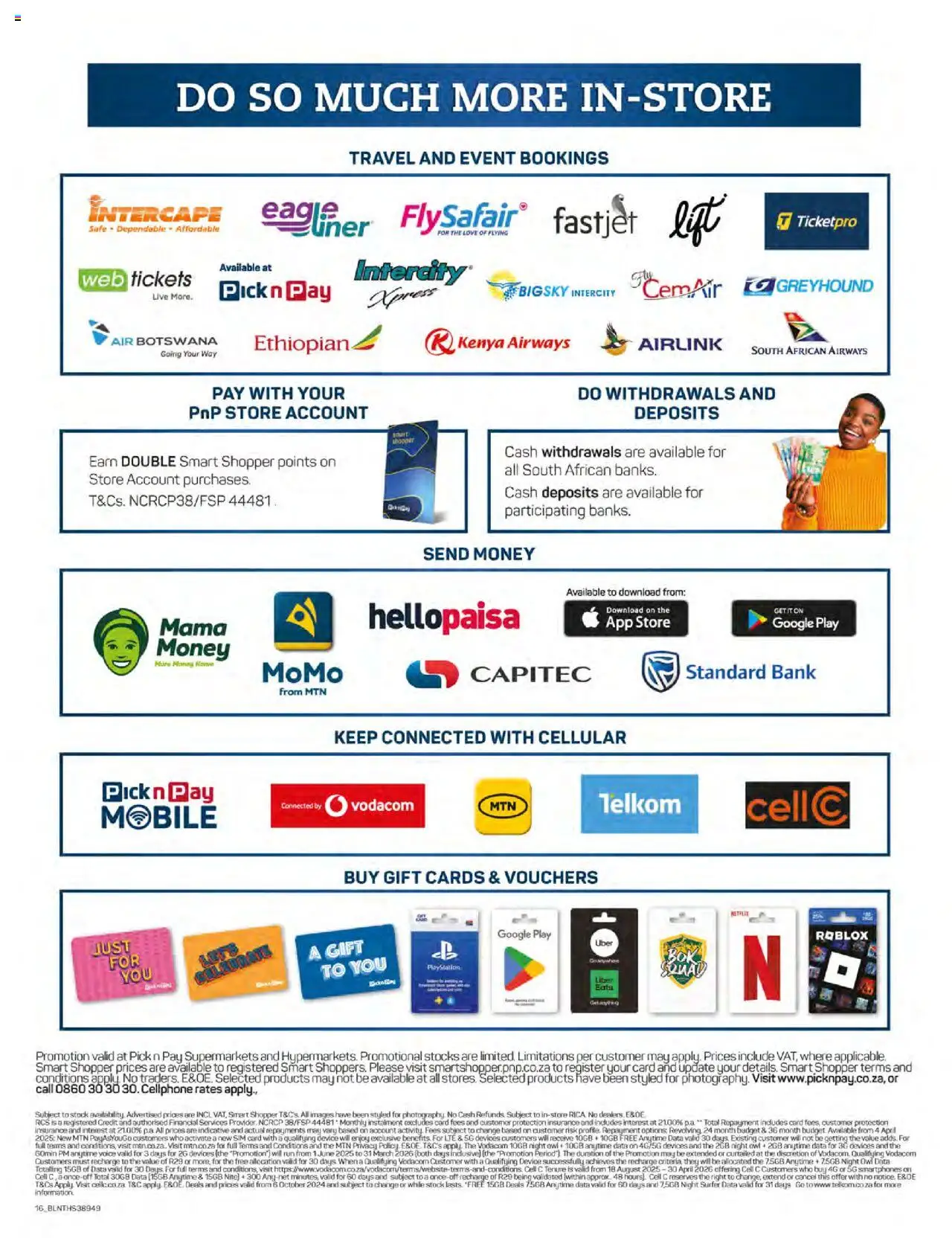 New Pick n Pay catalogue – valid from 20.10.2025 | Page: 16 | Products: Data, Sim, Playstation, Stock