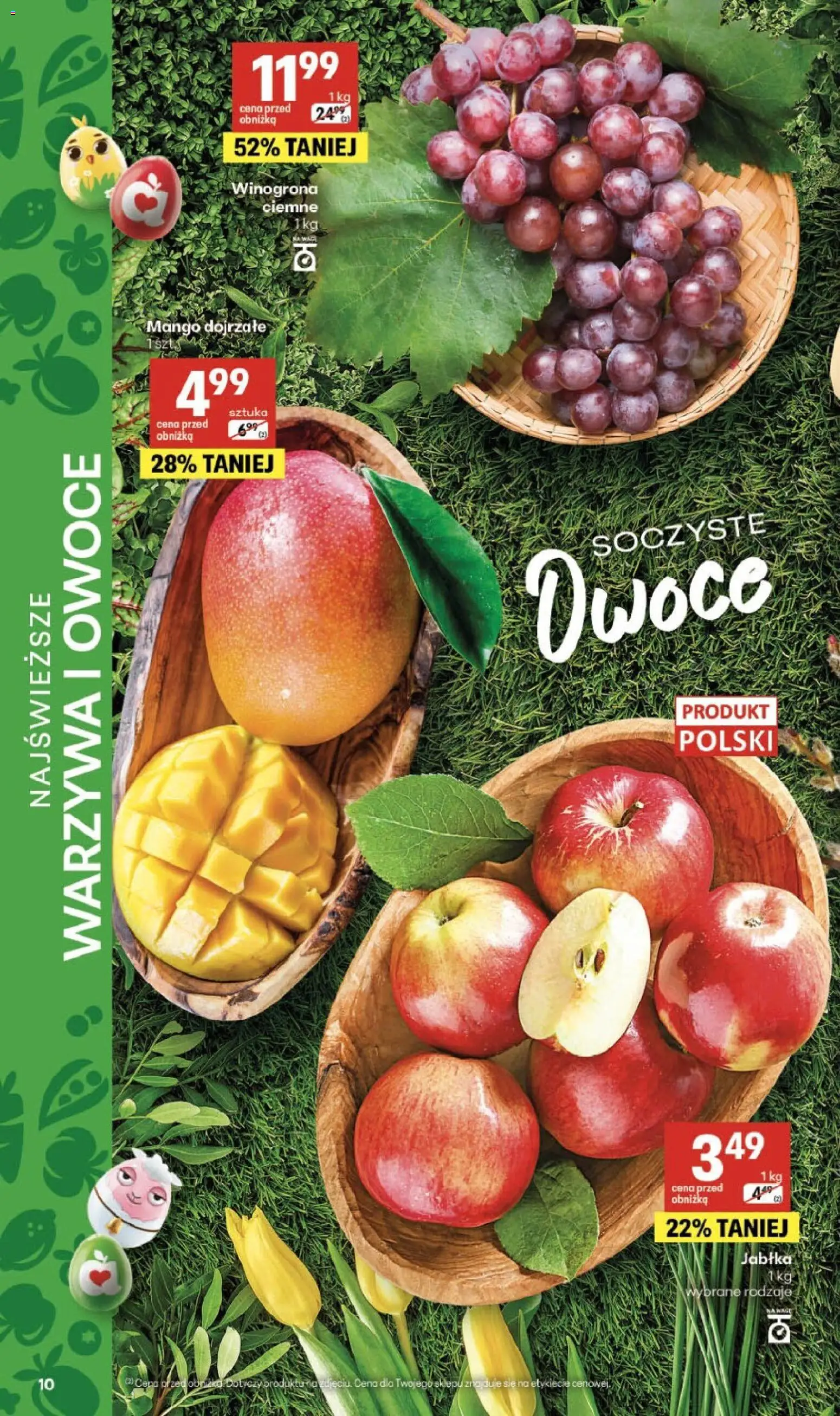 Delikatesy Centrum gazetka od 26.03.2026 | Strona: 10 | Produkty: Winogrona, Jabłka, Warzywa, Owoce