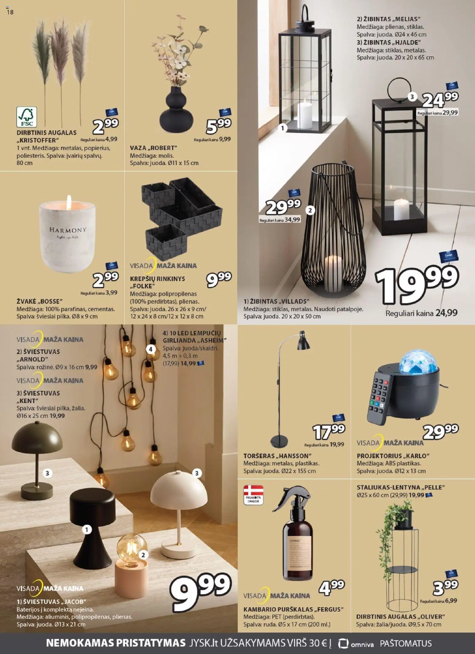 JYSK akcijos nuo 28.10.2025 | Puslapis: 18 | Prekių: Vaza, Toršeras
