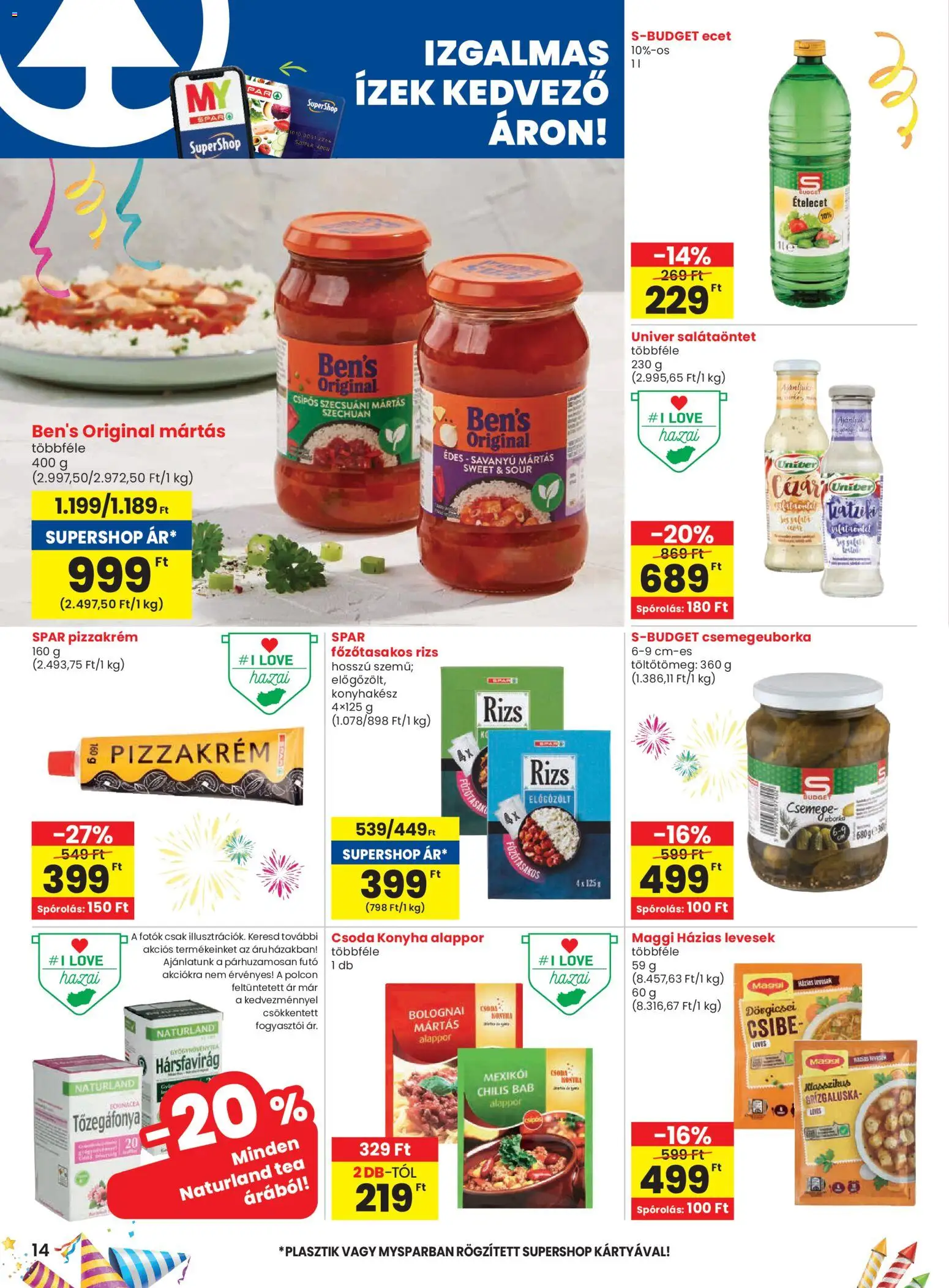 Spar akciós ujság - amely érvényes a következő dátumtól: 23.12.2025 | Oldal: 14 | Termékek: Ecet, Maggi, Tea, Chilis bab