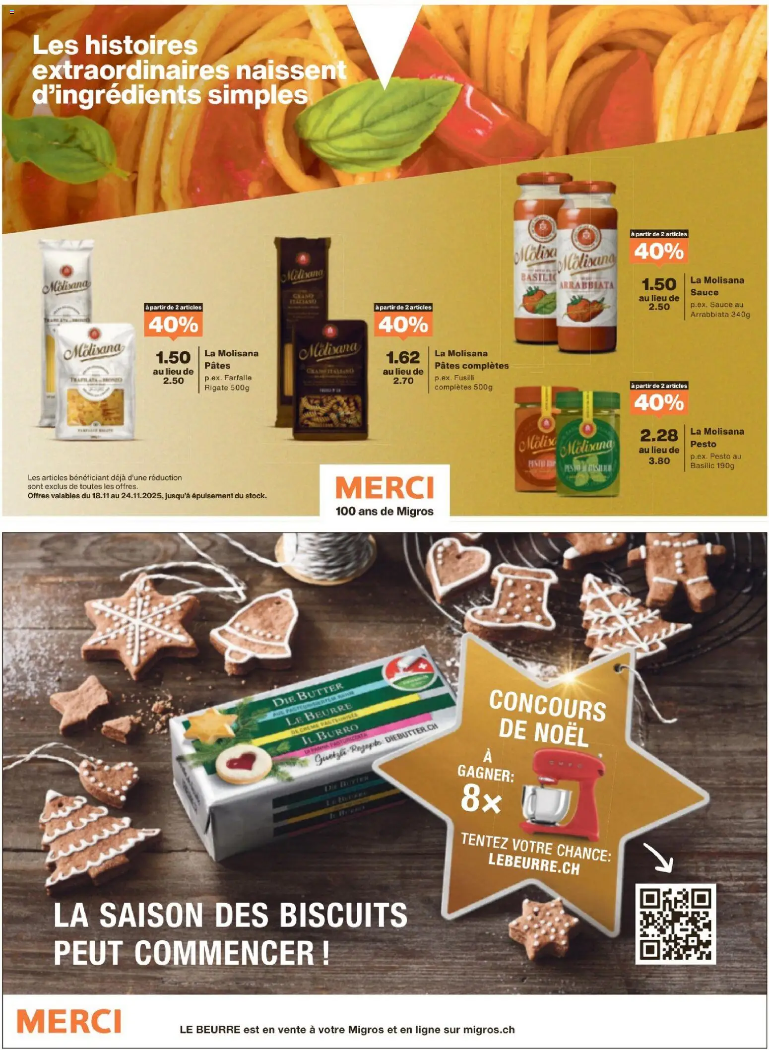 Migros Magazin FR – gültig ab 17.11.2025 | Seite: 38 | Produkte: Butter, Pasta