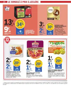 E.Leclerc - Prévisualisation de PIZZA CHORIZO CUITE SUR PIERRE SURGELÉE "TURINI", Pizza chorizo cuite sur pierre surgelée "Turini" 400 g. Même promotion disponible sur d'autres variétés signalées en magasin. valide à partir de 21.10.2025 | Page: 24