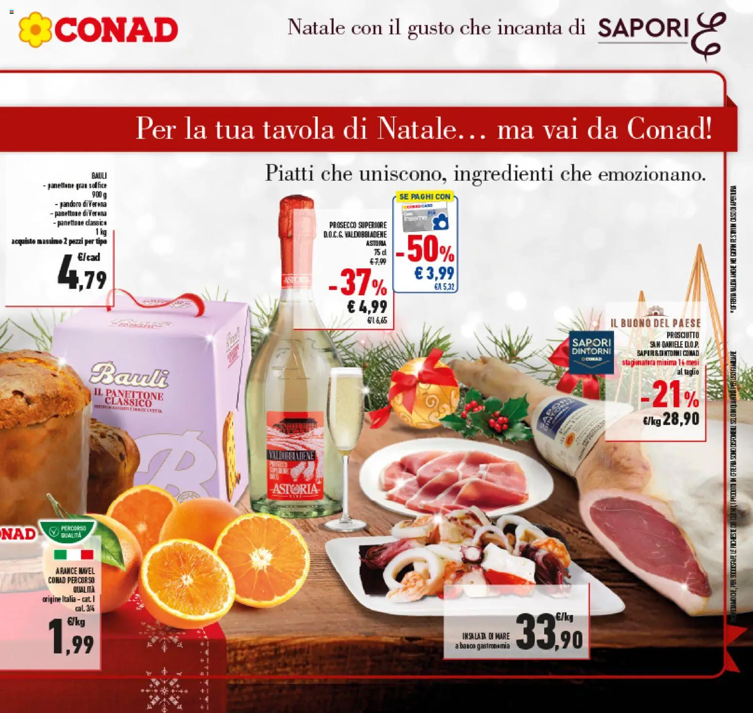Volantino Conad del 15.12.2025 | Pagina: 3 | Prodotti: Arance, Prosecco, Insalata, Pandoro