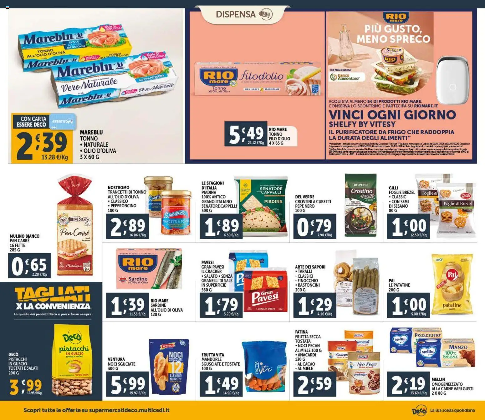 Volantino Decò del 11.01.2026 | Pagina: 14 | Prodotti: Frutta, Sale, Olio, Mandorle