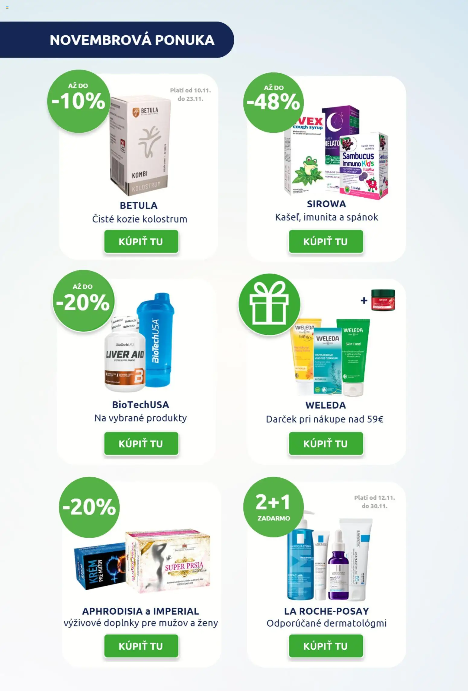 Nové BENU Lekáreň akcie – leták je platný od 01.11.2025 | Strana: 2 | Produkty: Weleda, Krém