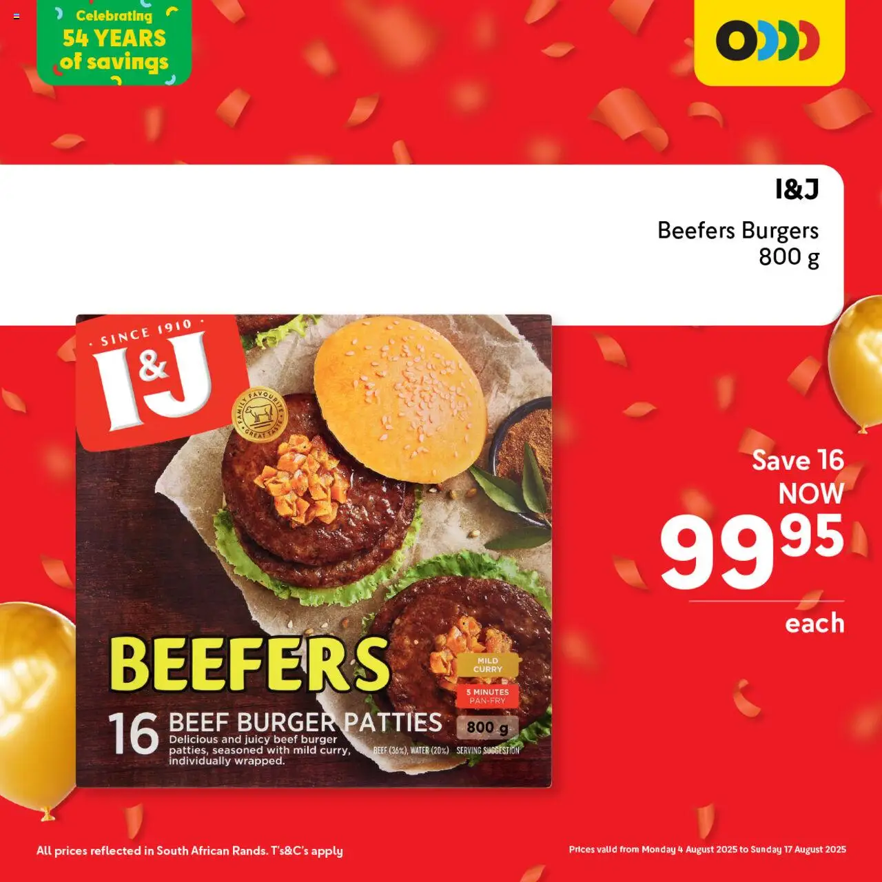 Makro Birthday Deals Frozen Food │ valid from 04.08.2025 | Page: 8 | Products: Beef, Burgers, Water
