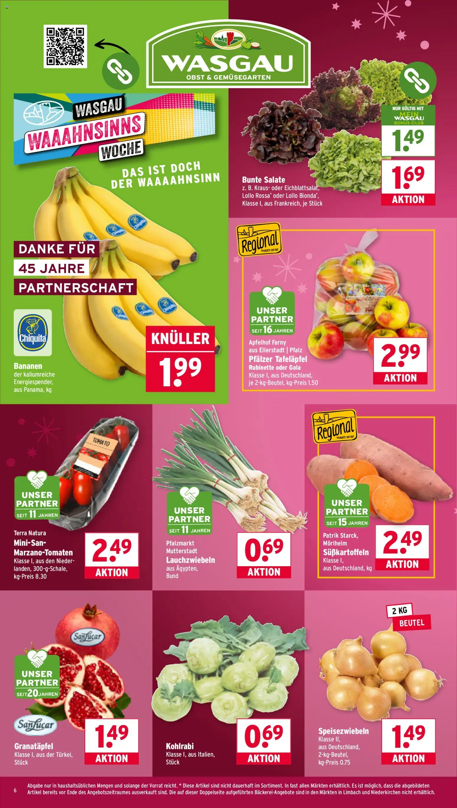 Wasgau Prospekt 	 – gültig ab 01.12.2025 | Seite: 6 | Produkte: Granatapfel, Kohlrabi, Bananen, Obst