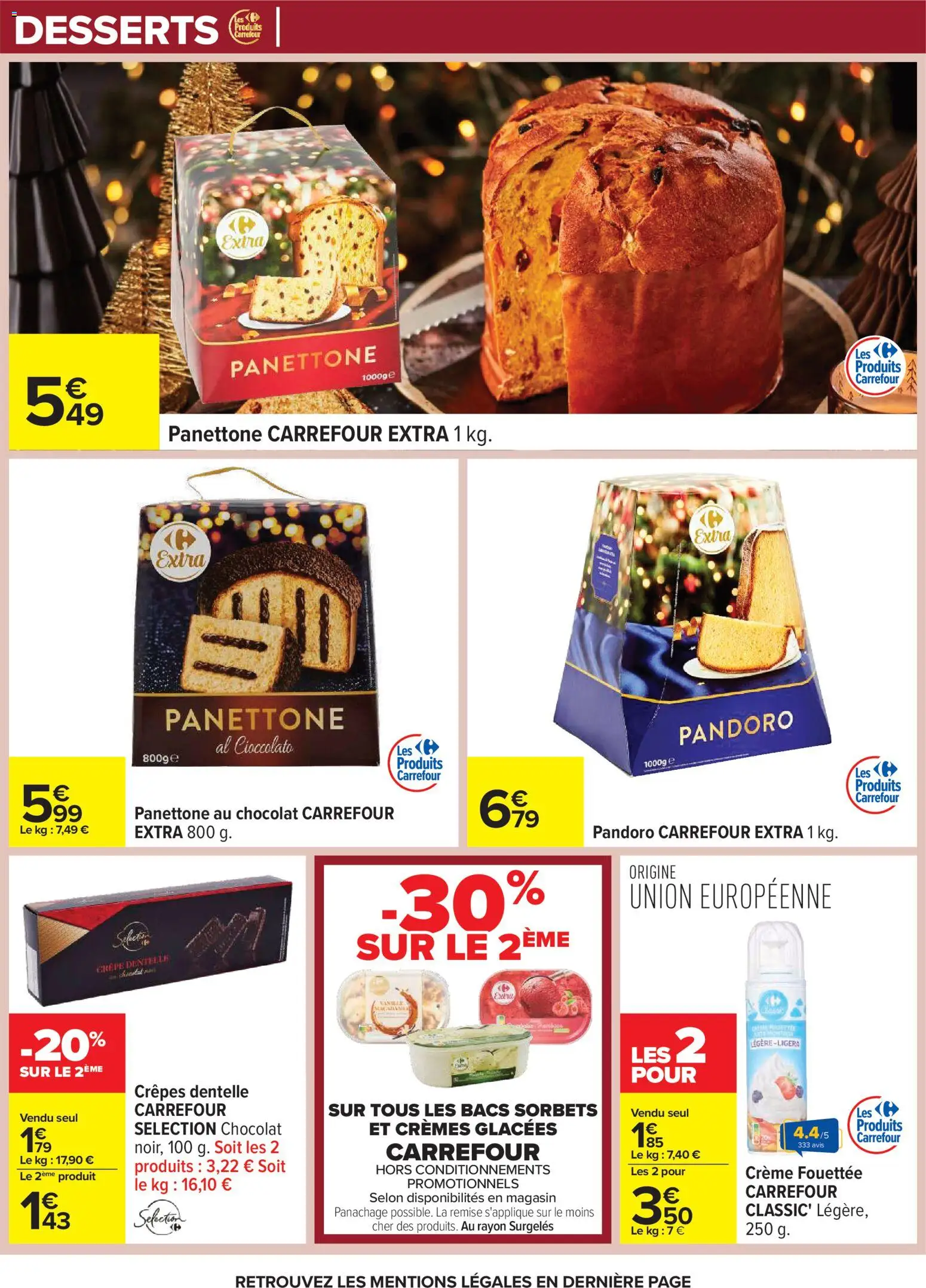 {H1} | Page: 57 | Produits: Panettone, Chocolat, Pandoro, Crème