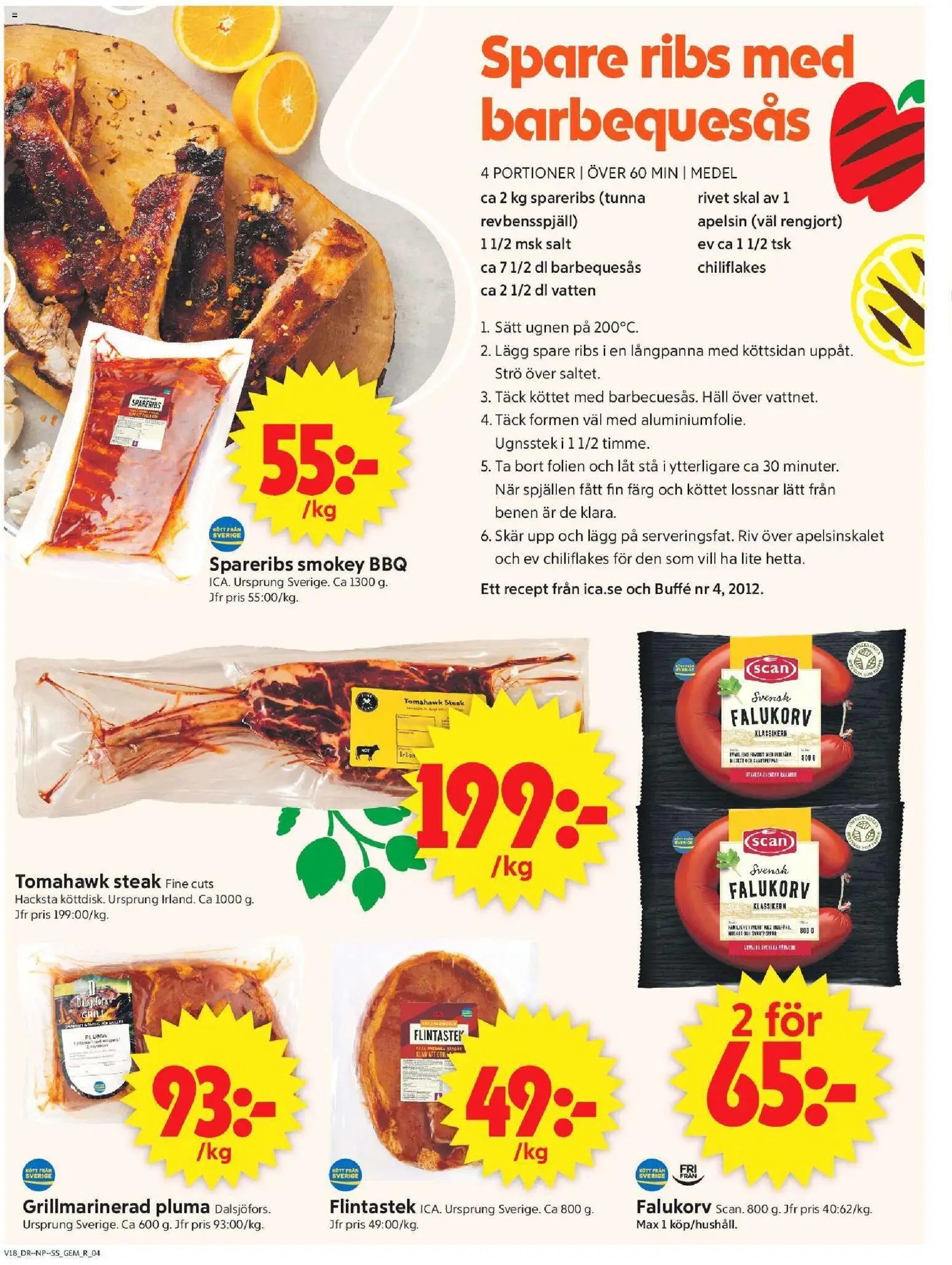 ICA Supermarket reklamblad aktuell från 27.04.2026 | Sida: 4 | Produkter: Salt, Apelsin, Häll, Ugnen