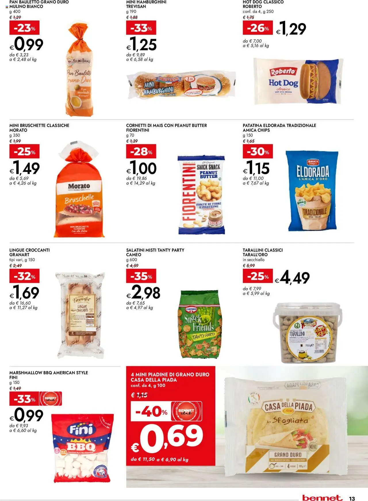 Volantino bennet del 07.08.2025 | Pagina: 13 | Prodotti: Salatini, Olio, Mais