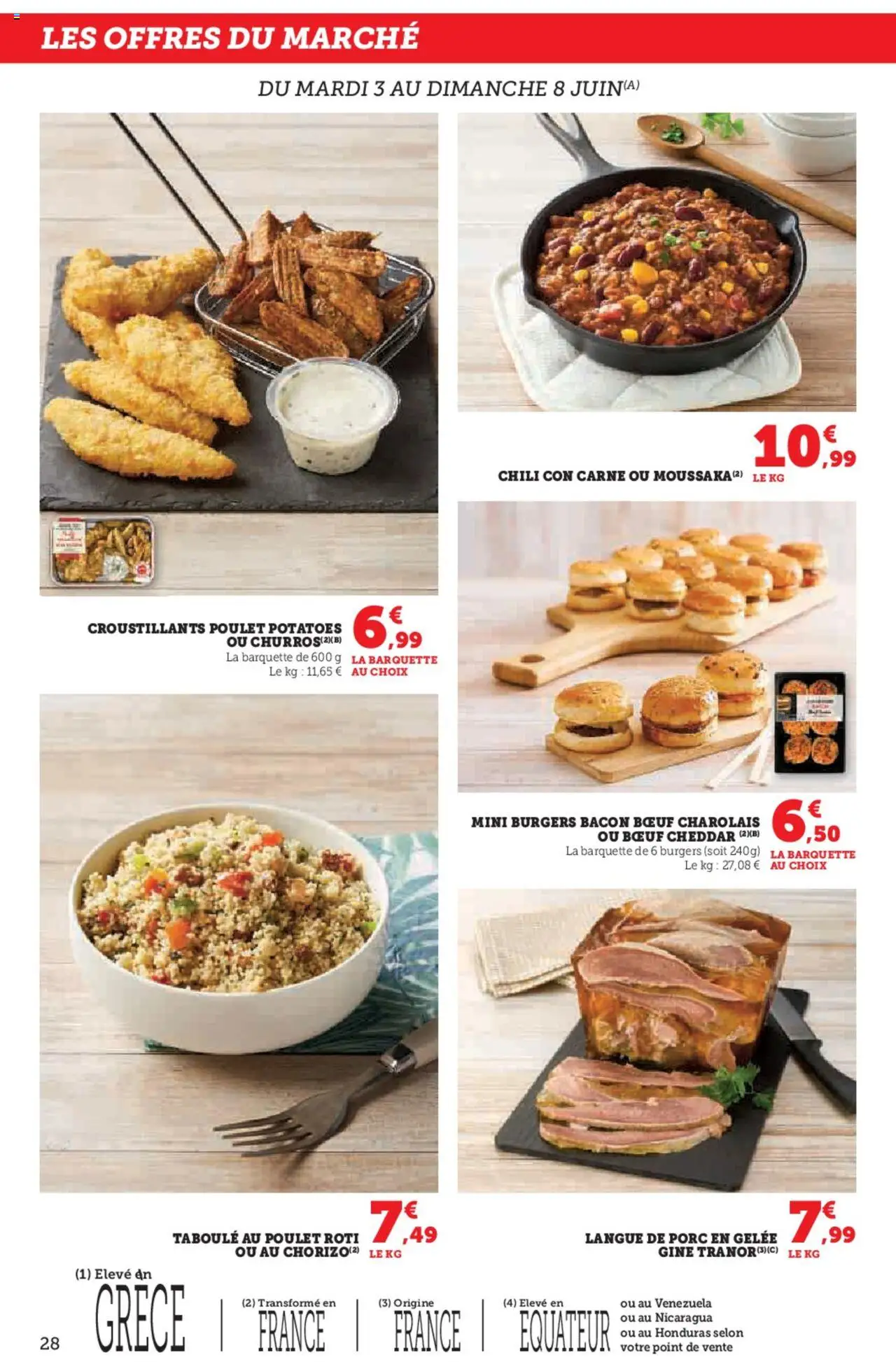  | Page: 28 | Produits: Chorizo, Langue de porc, Cheddar, Gelée