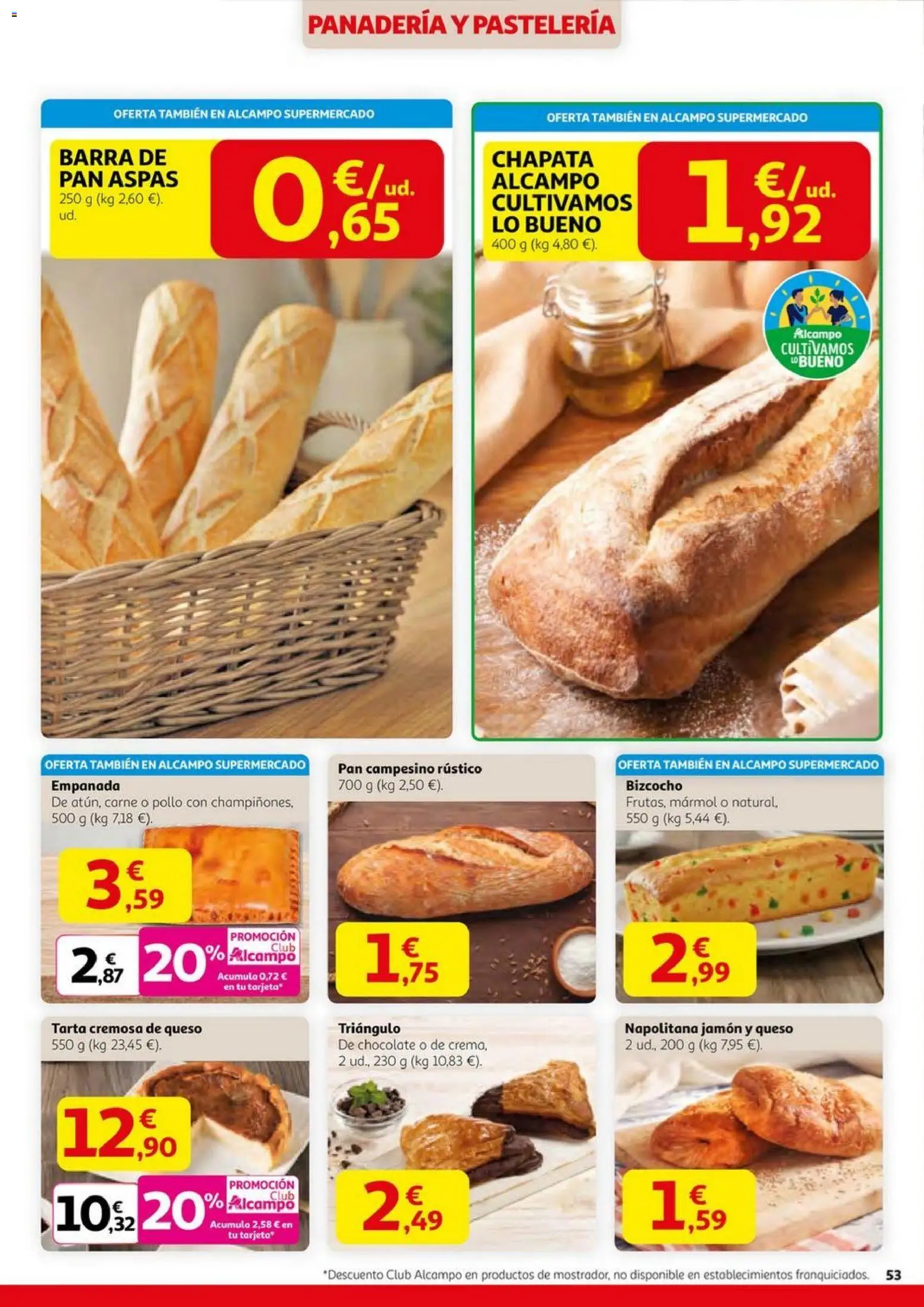 Alcampo - HG Pio XII Unificado  │ válido desde el 23.10.2025 | Página: 53 | Productos: Queso, Pan, Chocolate, Bizcocho