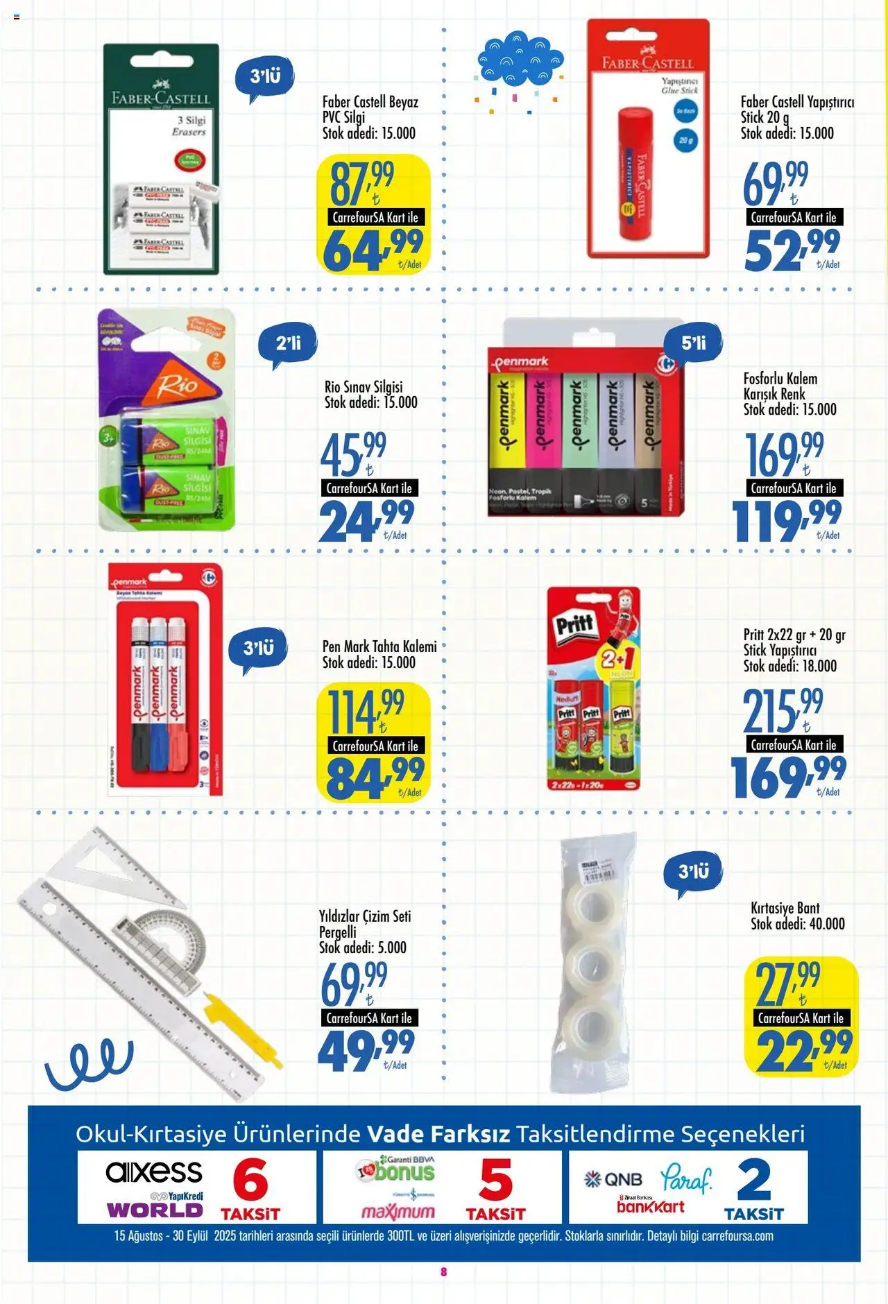 CarrefourSA Okul Alışverişinde - 15.08.2025 tarihinden itibaren geçerlidir | Sayfa: 9 | Ürünler: Stick yapıştırıcı, Bant