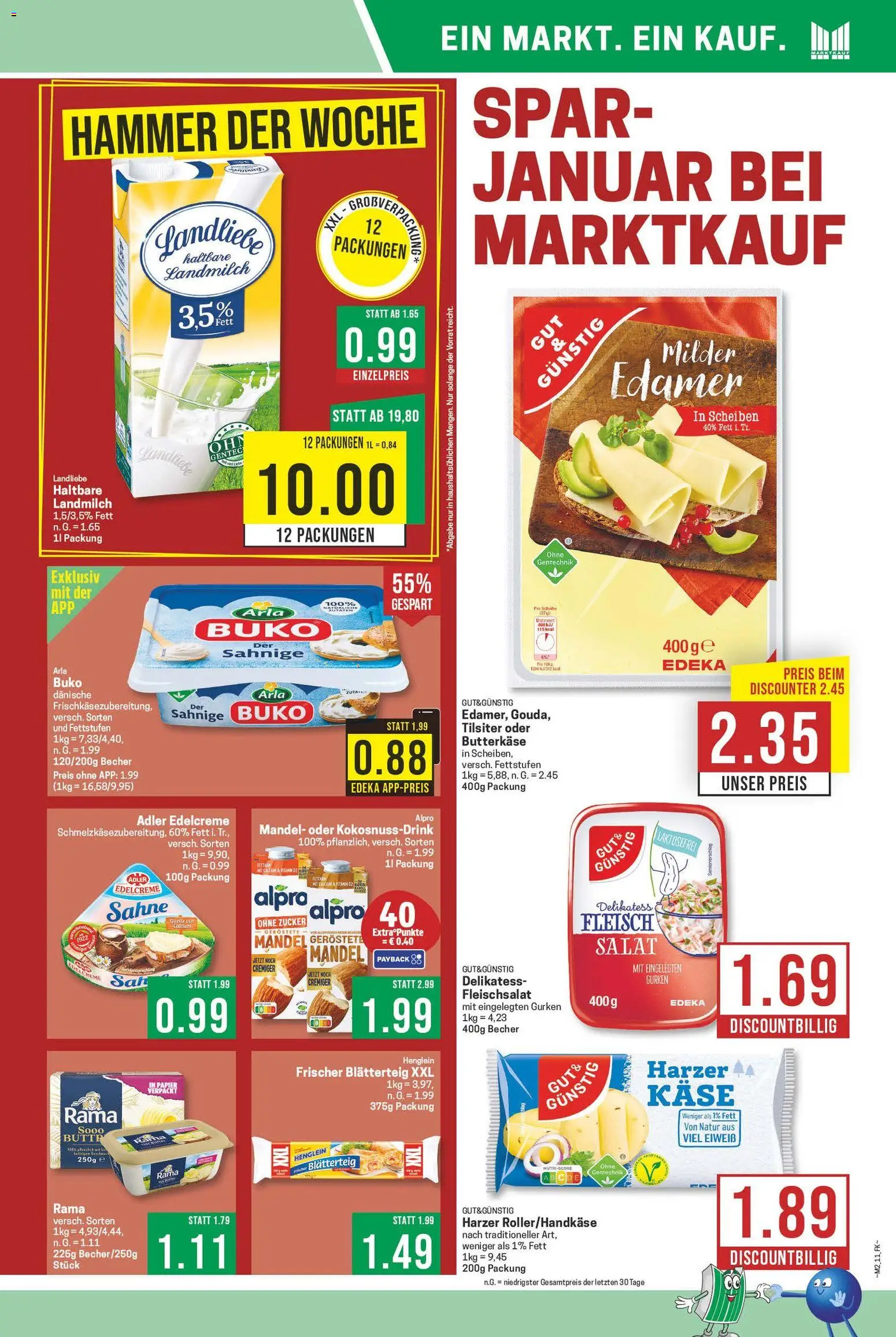 Marktkauf Prospekt 	 – gültig ab 05.01.2026 | Seite: 11 | Produkte: Rama, Edamer, Alpro, Salat