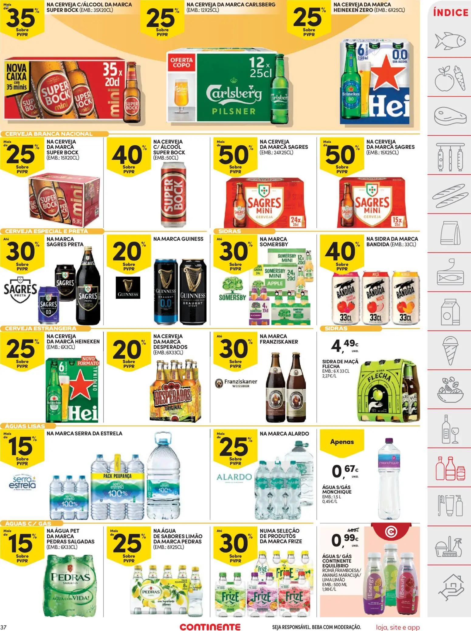 Continente folheto │ válido de 03.02.2026 | Página: 37 | Produtos: Agua, Super bock, Maça, Somersby