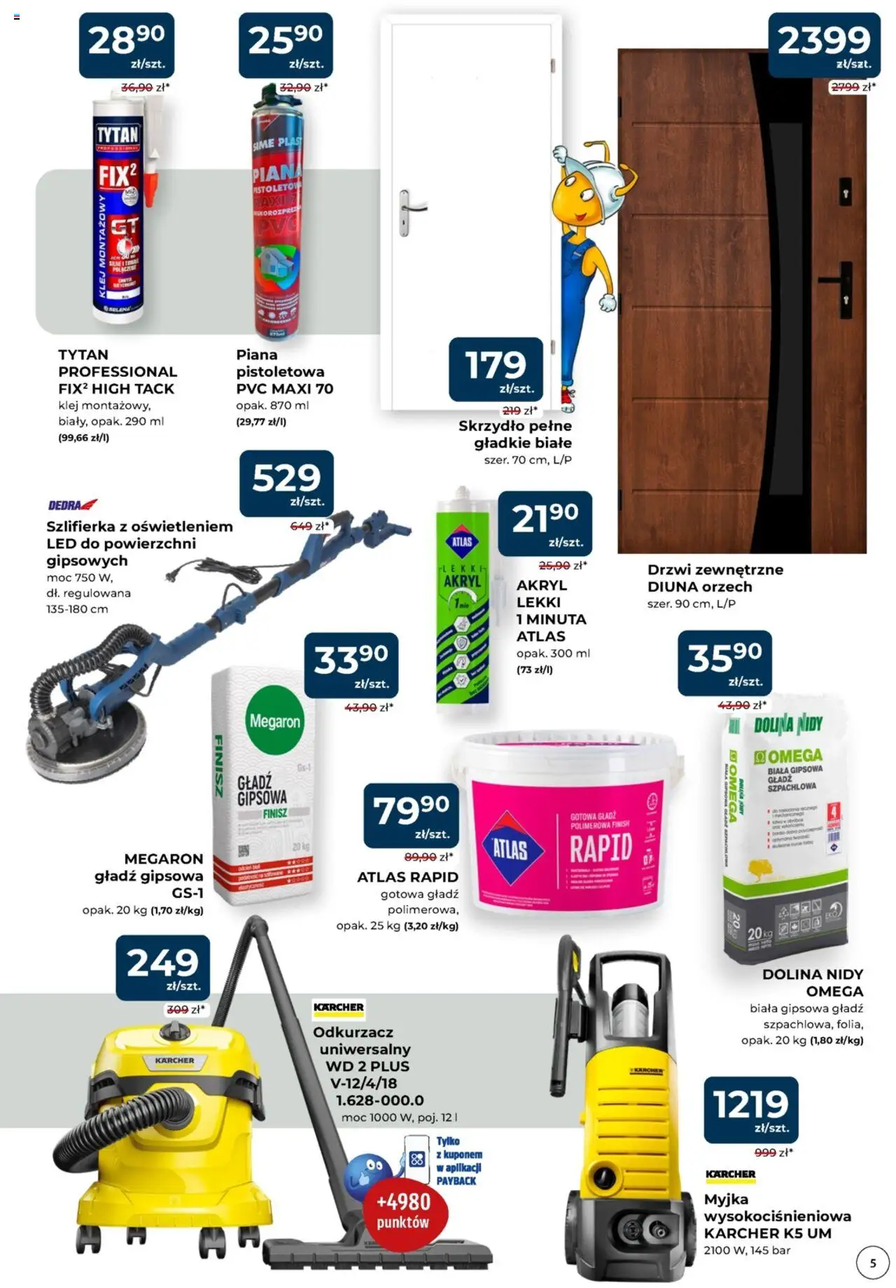 Mrówka Gazetka - Chrzanów od 07.08.2025 | Strona: 5 | Produkty: Odkurzacz, Finish, Szlifierka