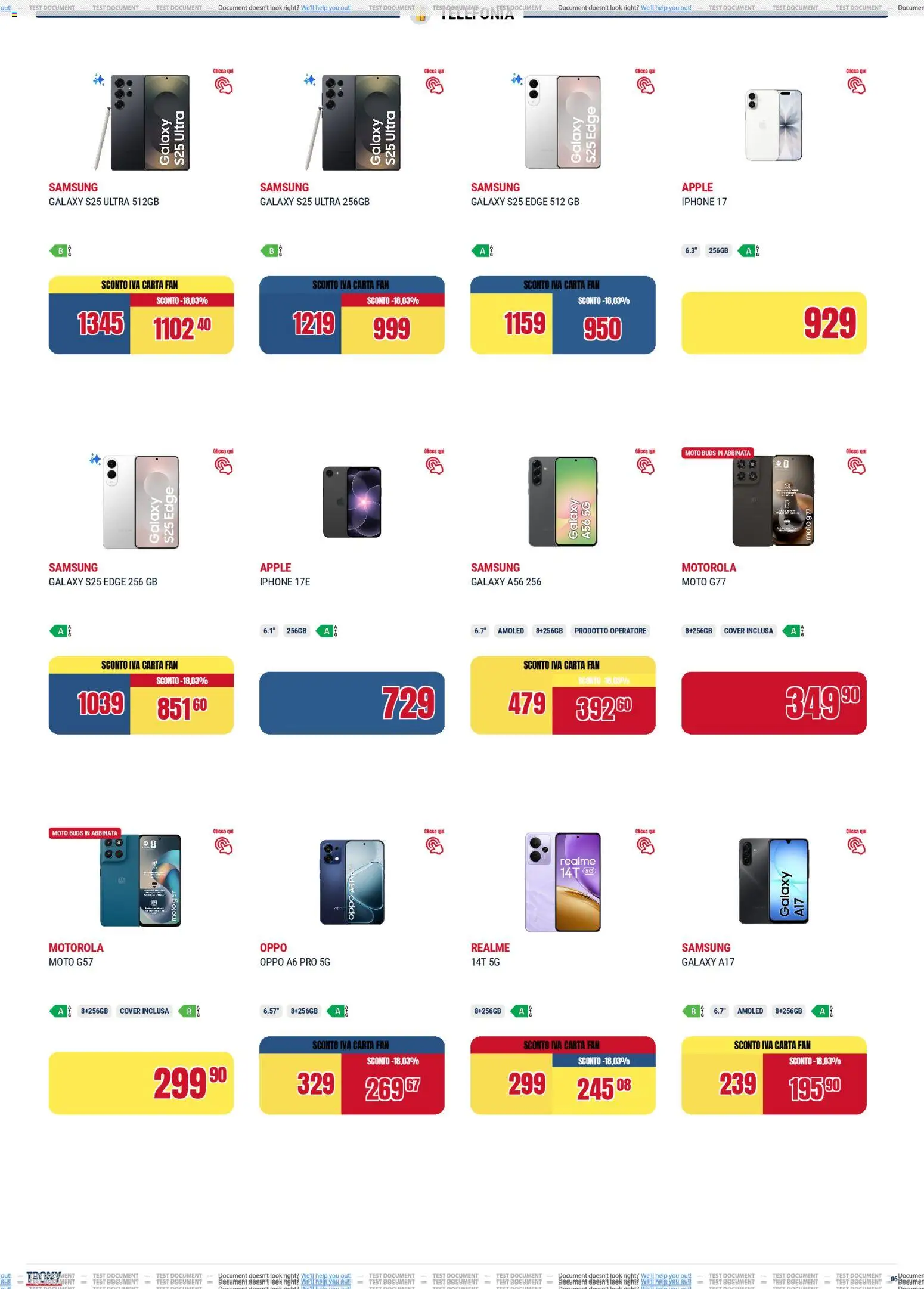 Volantino Trony del 02.04.2026 | Pagina: 6 | Prodotti: Iphone, Fan, Samsung