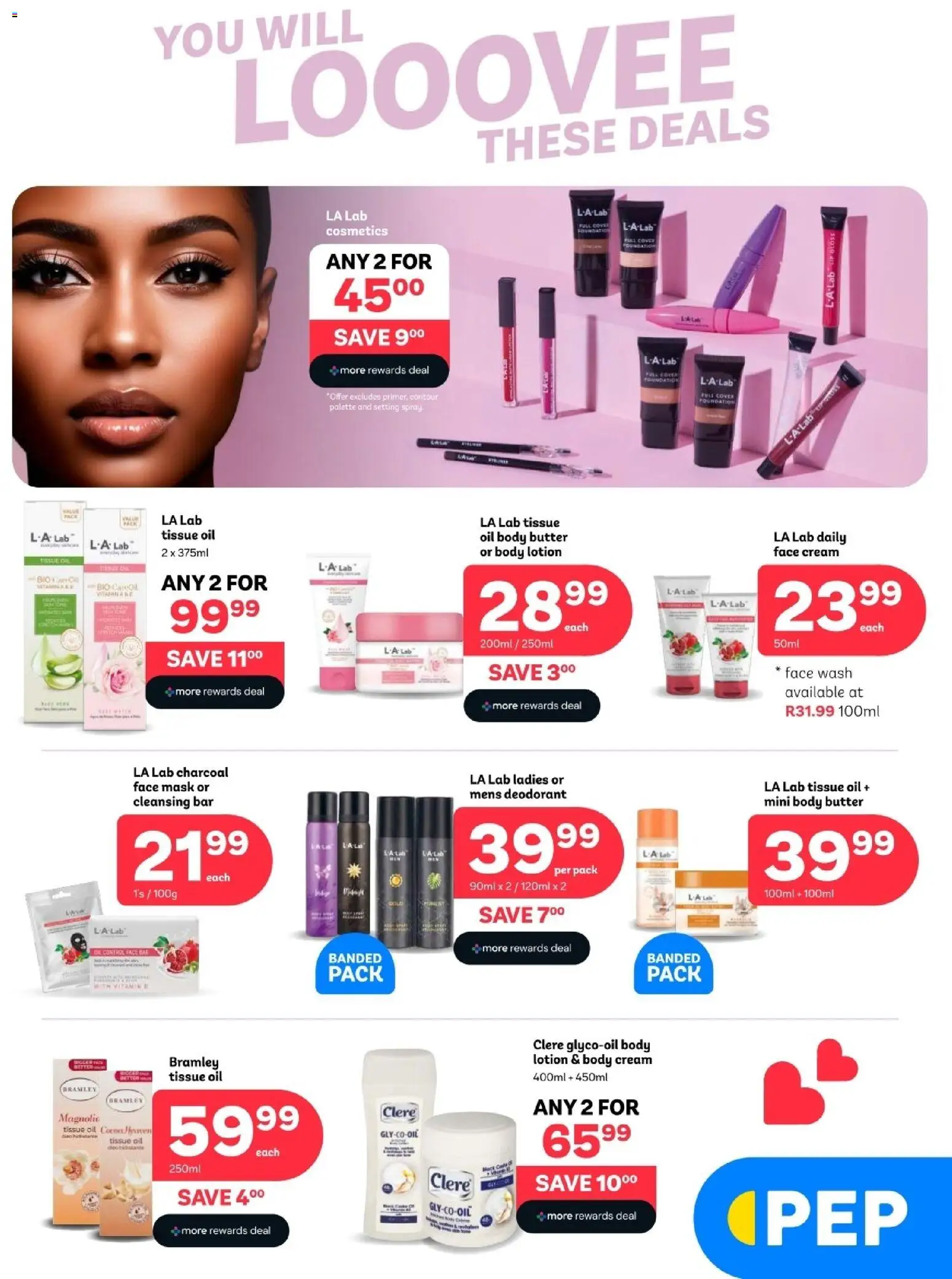 New PEP Stores catalogue – valid from 27.01.2026 | Page: 1 | Products: Body butter, Foundation, Mask, Body cream