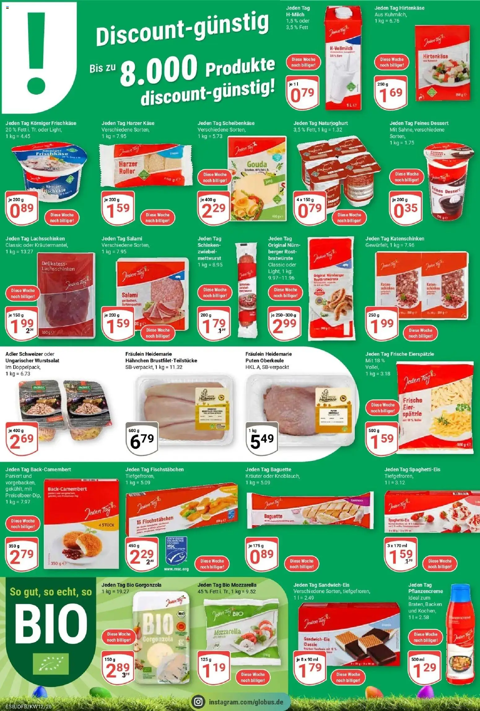 Globus prospekt Eschborn	 – gültig ab 15.03.2026 | Seite: 20 | Produkte: Hahnchen, Eier, Mozzarella, Salami