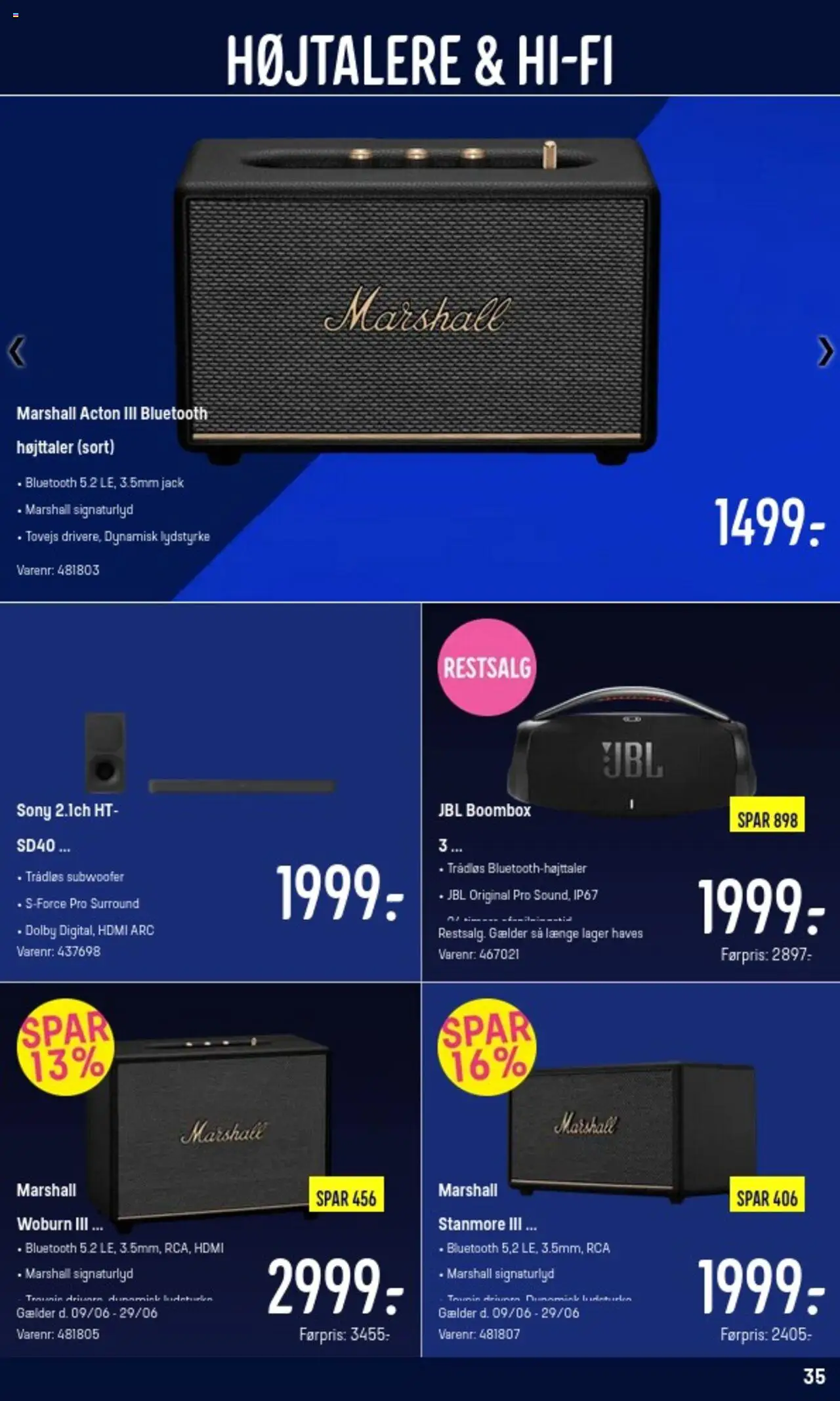 Elgiganten Tilbudsavis gyldig fra 23.06.2025 | Side: 35 | Produkter: Højttaler, Hifi