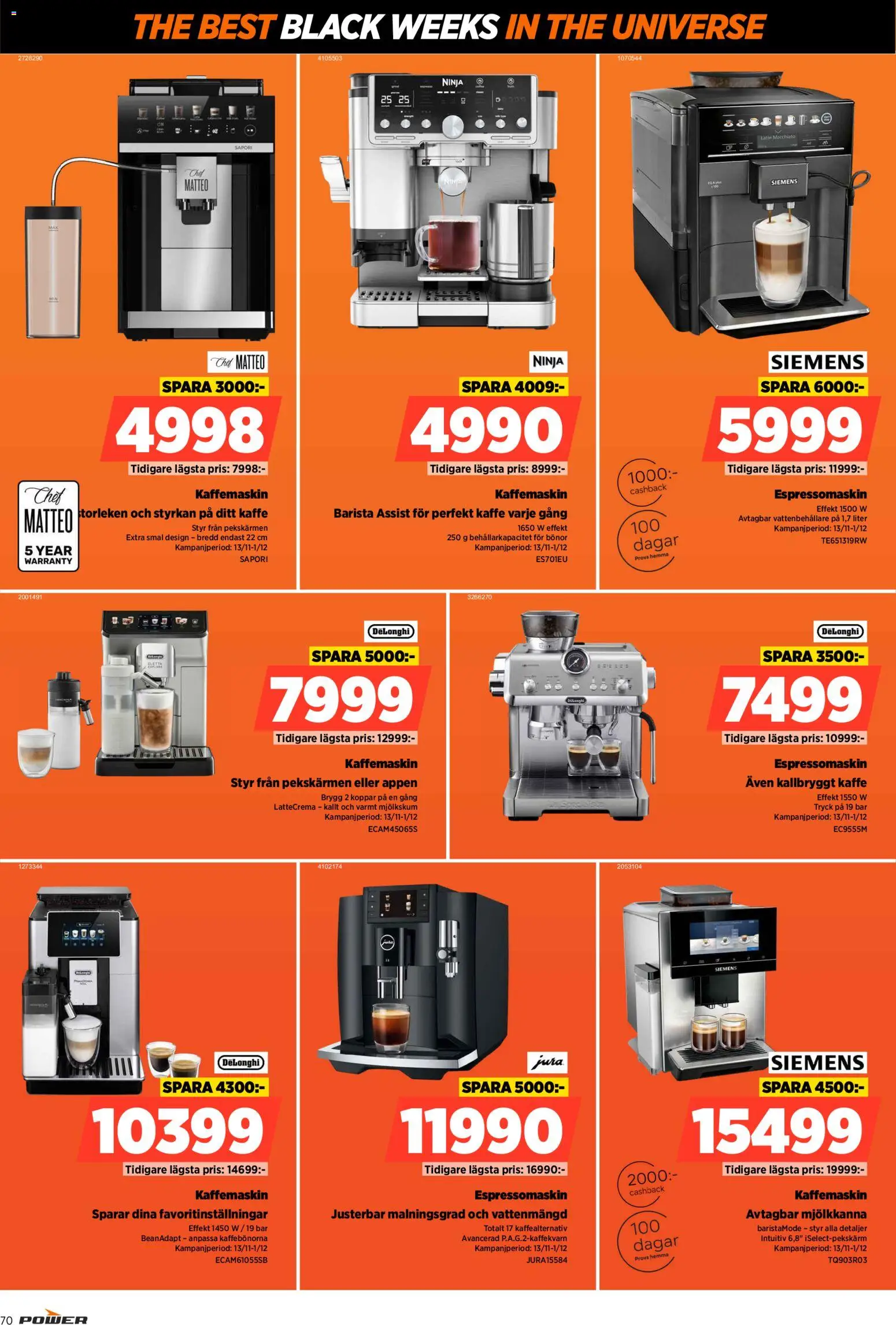 Power reklamblad aktuell från 17.11.2025 | Sida: 70 | Produkter: Kaffe, Bönor