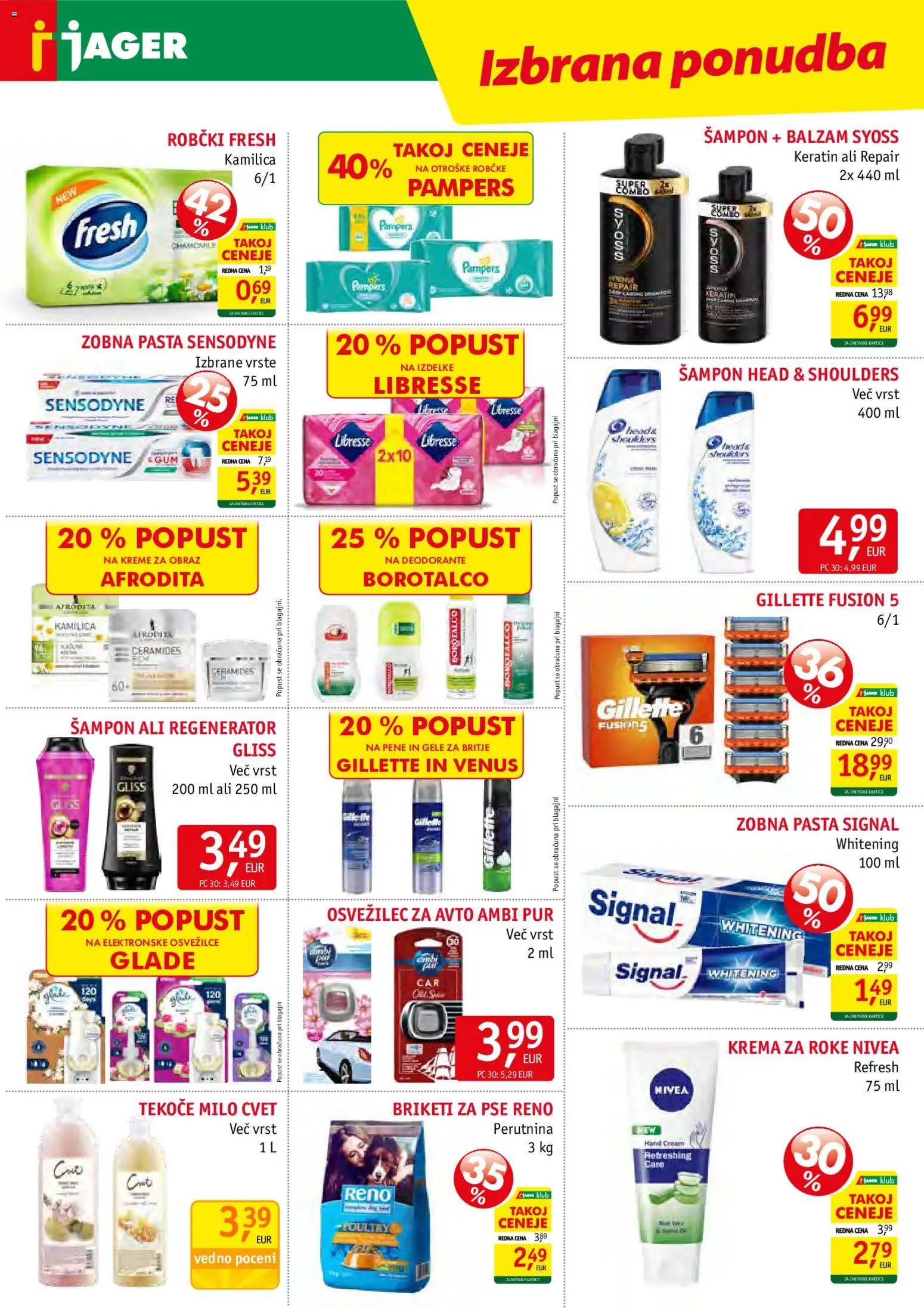 Novi Jager katalog ponudbe – veljaven od 15.04.2026 | Stran: 14 | Izdelki: Robčki, Krema, Krema za roke, Milo