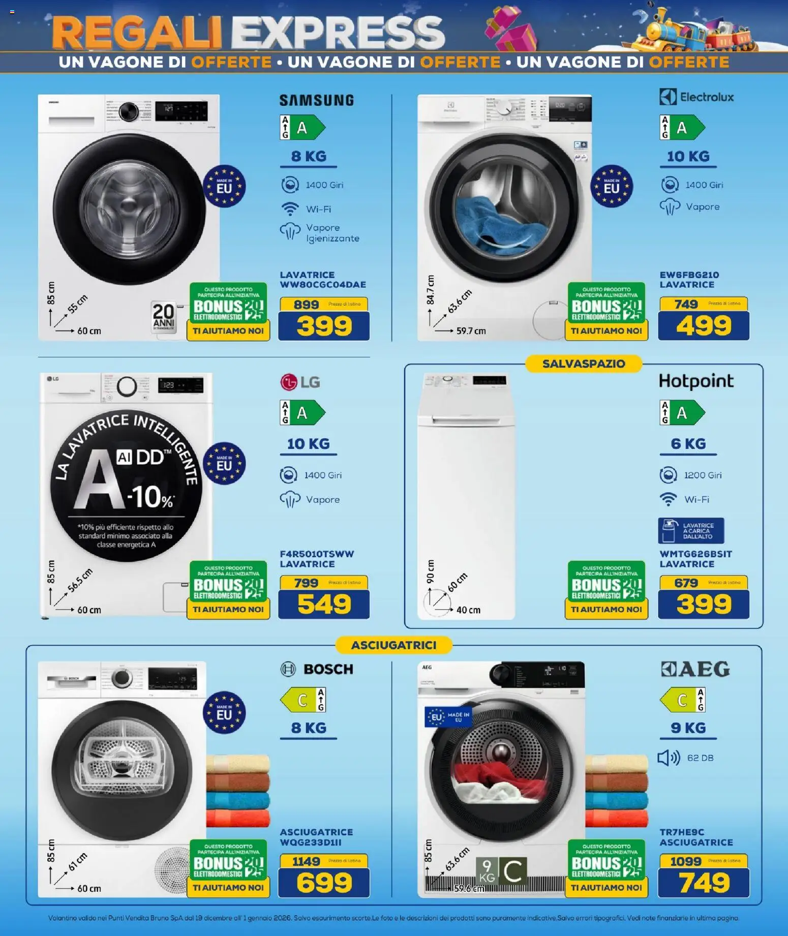 Volantino BRUNO del 19.12.2025 | Pagina: 13 | Prodotti: Lavatrice, Asciugatrice, Samsung