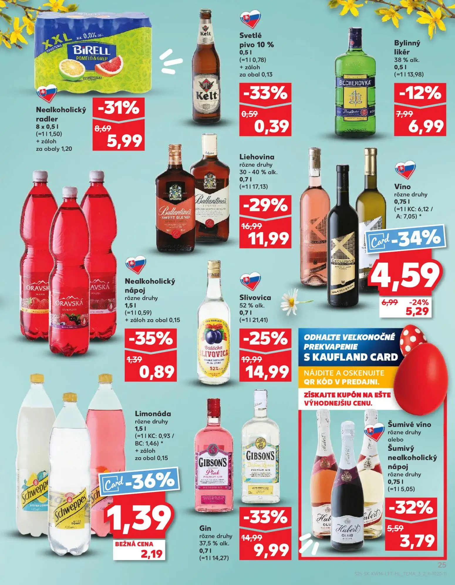 Nové Kaufland akcie – leták je platný od 01.04.2026 | Strana: 25 | Produkty: Víno, Radler, Pomelo, Šumivé víno