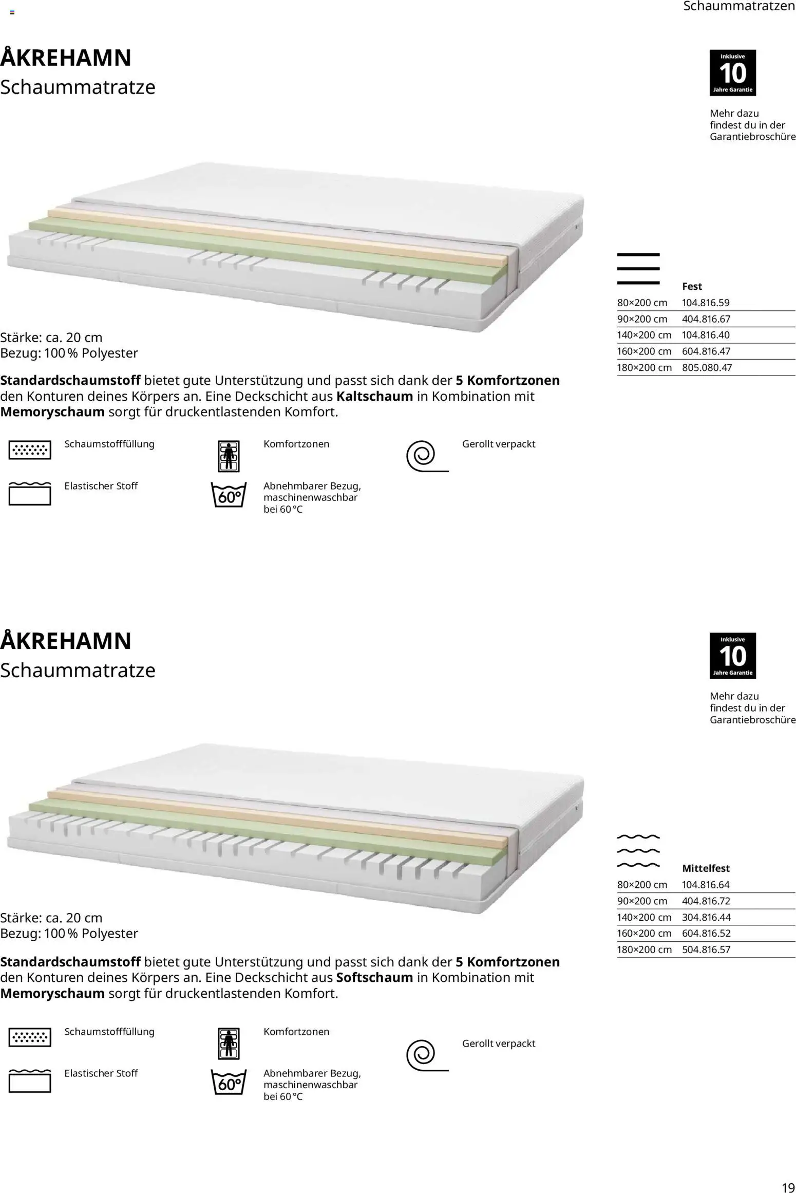 Ikea Prospekt  Schlafkomfort	 – gültig ab 30.09.2025 | Seite: 19