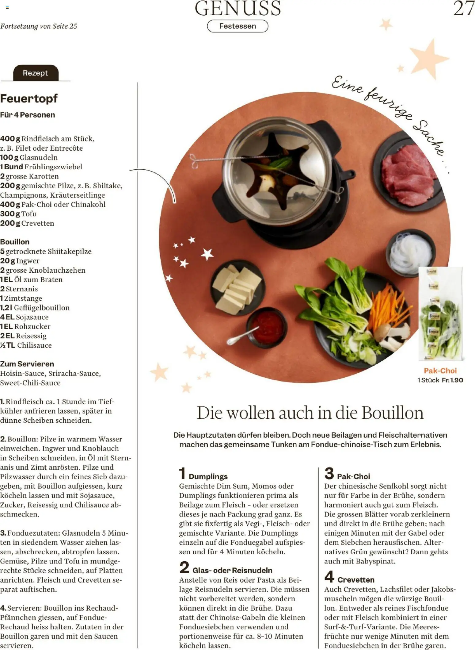 Migros Magazin – gültig ab 23.12.2025 | Seite: 27 | Produkte: Pasta, Knoblauch, Früchte, Wasser