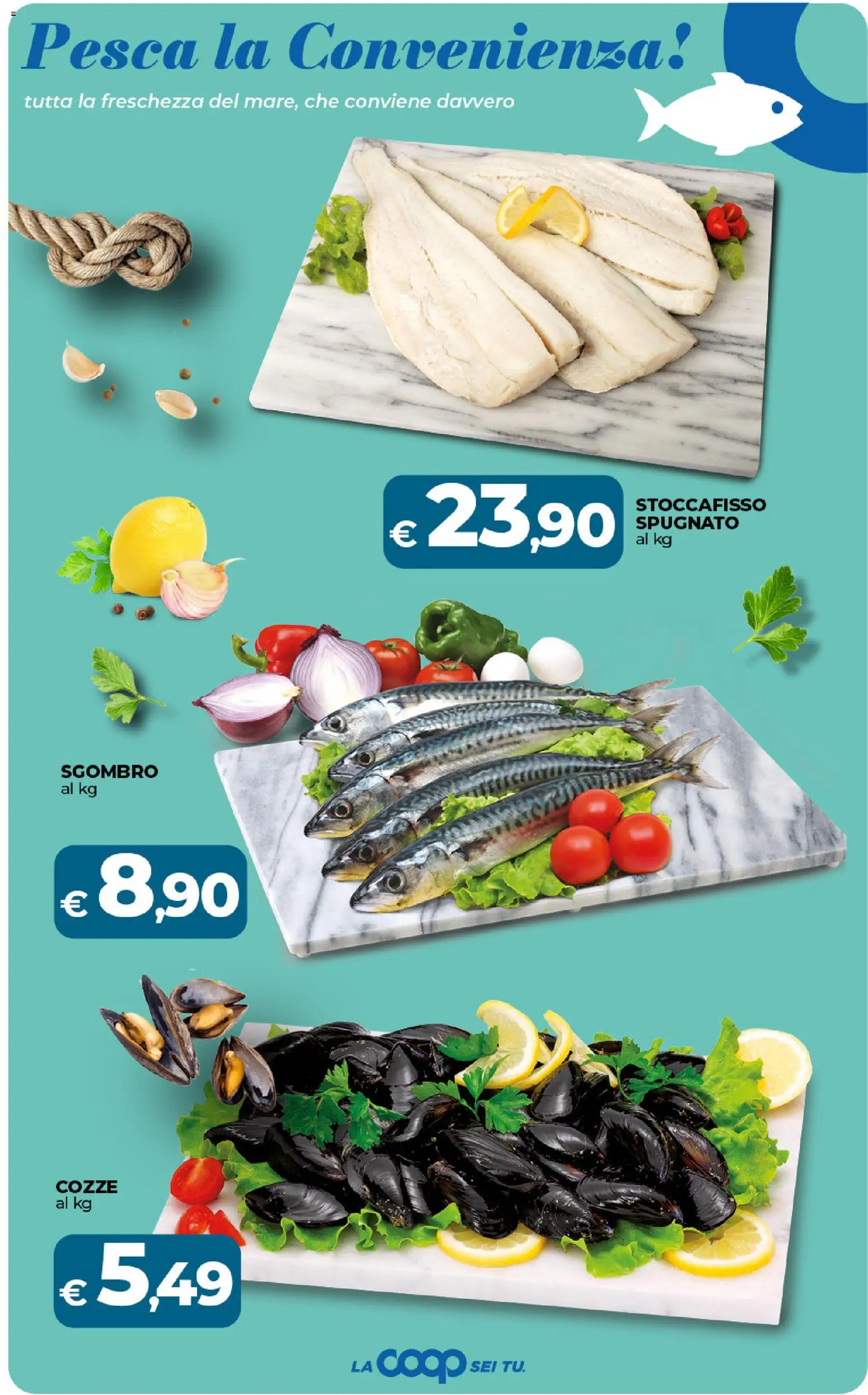 Volantino Ipercoop del 27.01.2026 | Pagina: 23 | Prodotti: Cozze, Pesca, Sgombro
