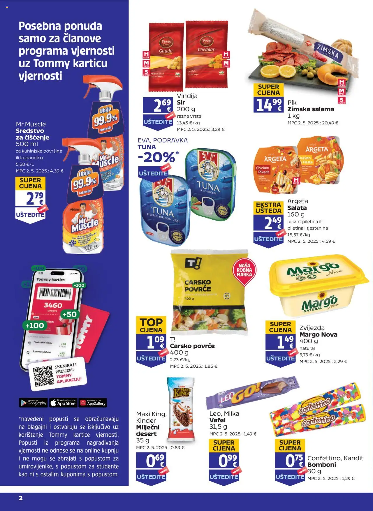 Tommy katalog | vrijedi od 03.07.2025 | Stranica: 2 | Proizvodi: Gauda, Piletina, Tjestenina, Povrće
