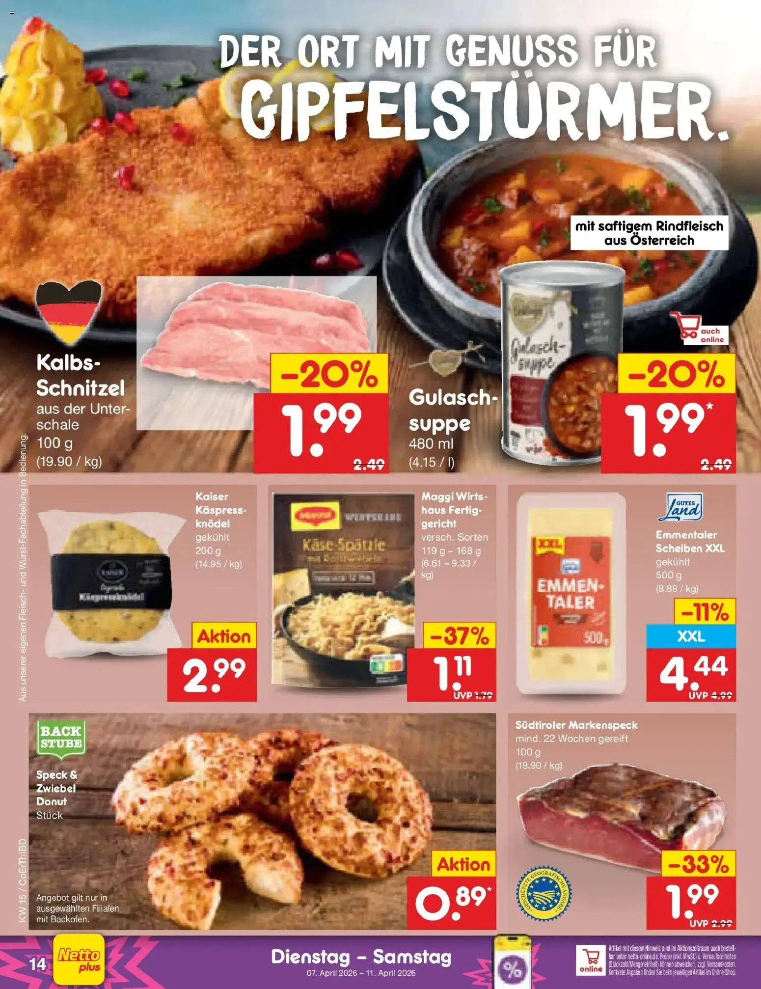 Netto Marken-Discount Prospekt Thiendorf	 – gültig ab 05.04.2026 | Seite: 16 | Produkte: Maggi, Schnitzel, Gulasch, Fleisch