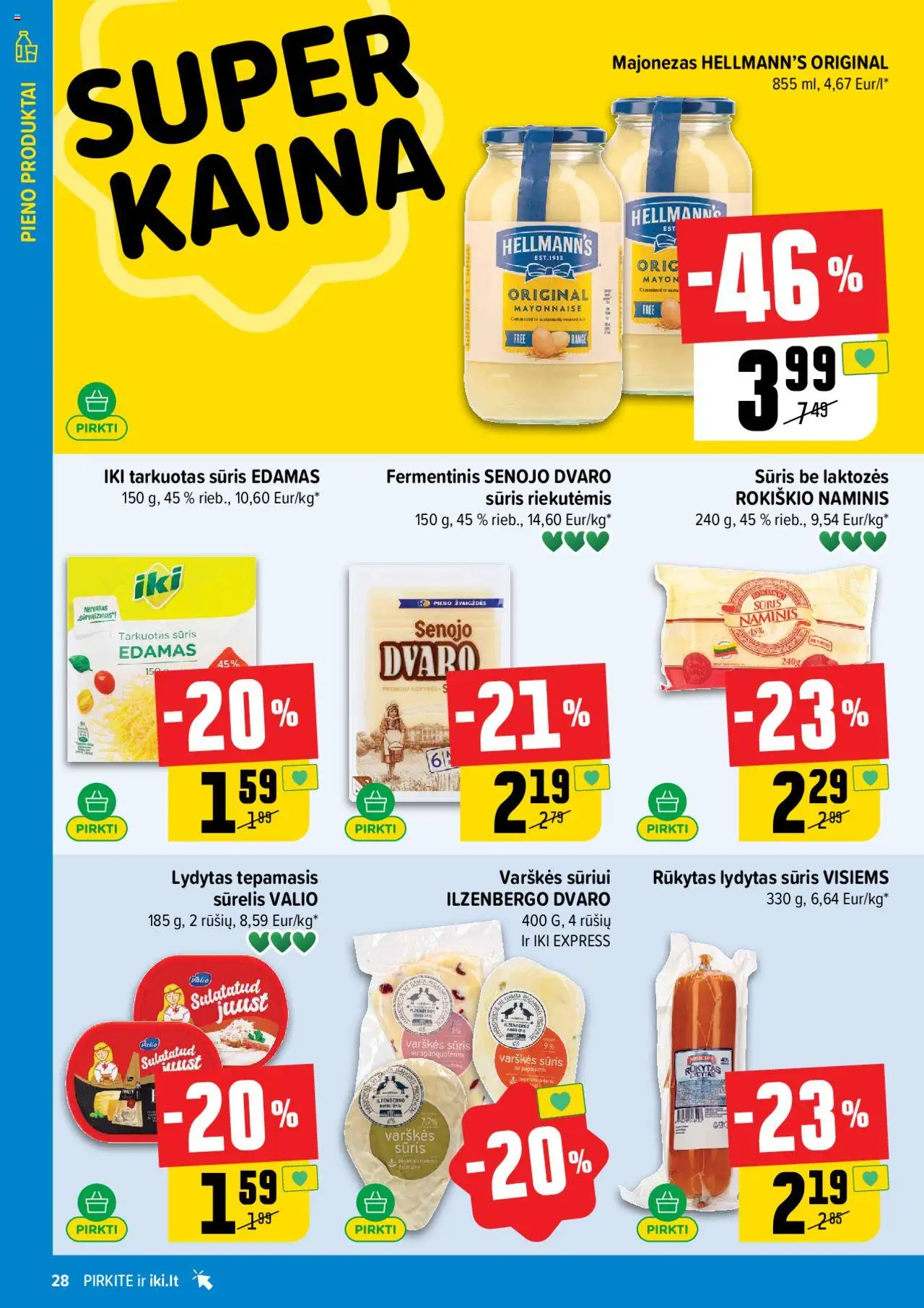 IKI leidinys│galioja nuo 14.07.2025 | Puslapis: 28 | Prekių: Sūrelis, Sūris, Majonezas, Lydytas sūris