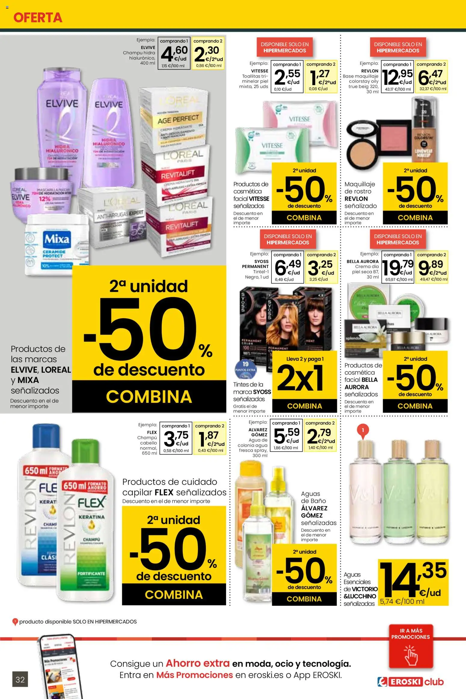 Eroski - Más de 2000 productos siempre a buen precio │ válido desde el 15.01.2026 | Página: 32 | Productos: Maquillaje, Colonia, Crema, Baño