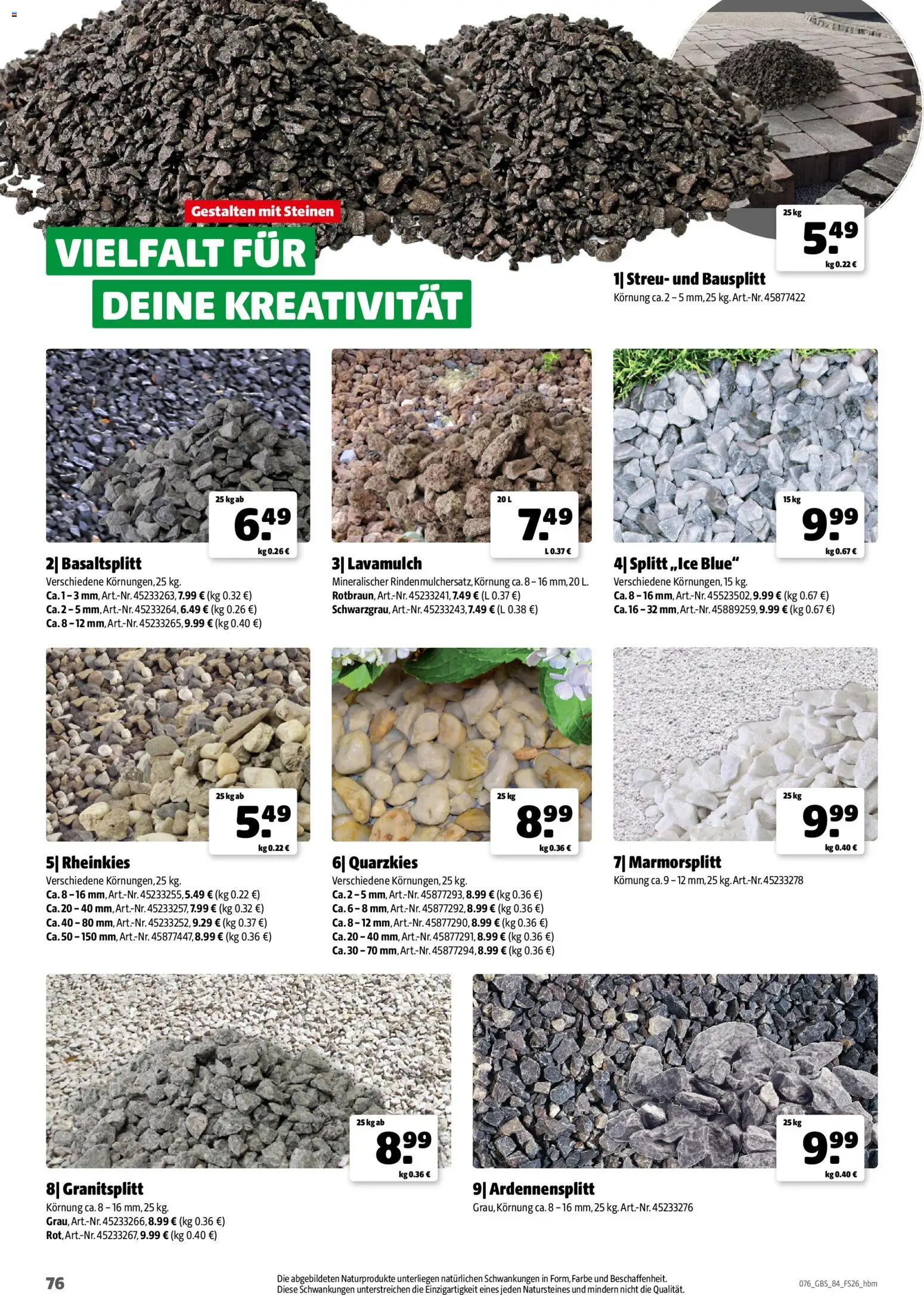 Hagebau Gartenbaustoffsortiment – gültig ab 02.03.2026 | Seite: 76