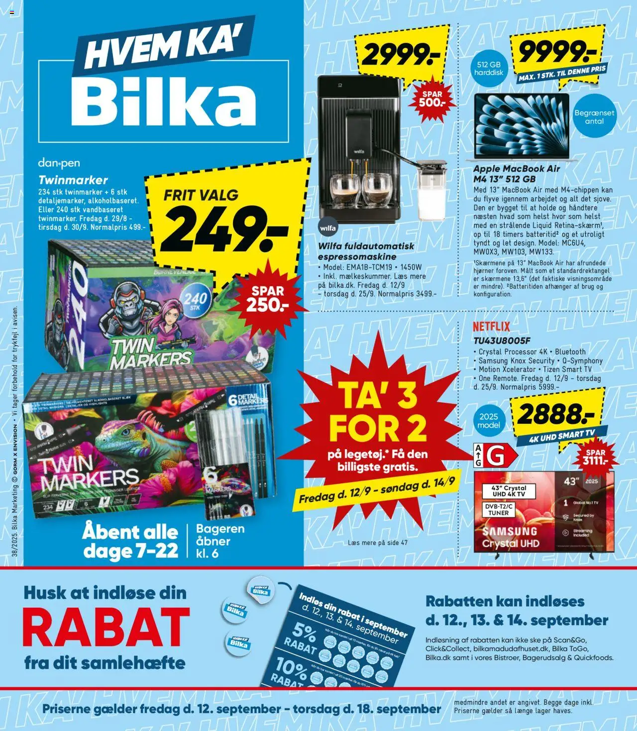 Bilka tilbudsavis – gyldig fra 12.09.2025 | Side: 1 | Produkter: Processor, Robot, Smart TV, Harddisk