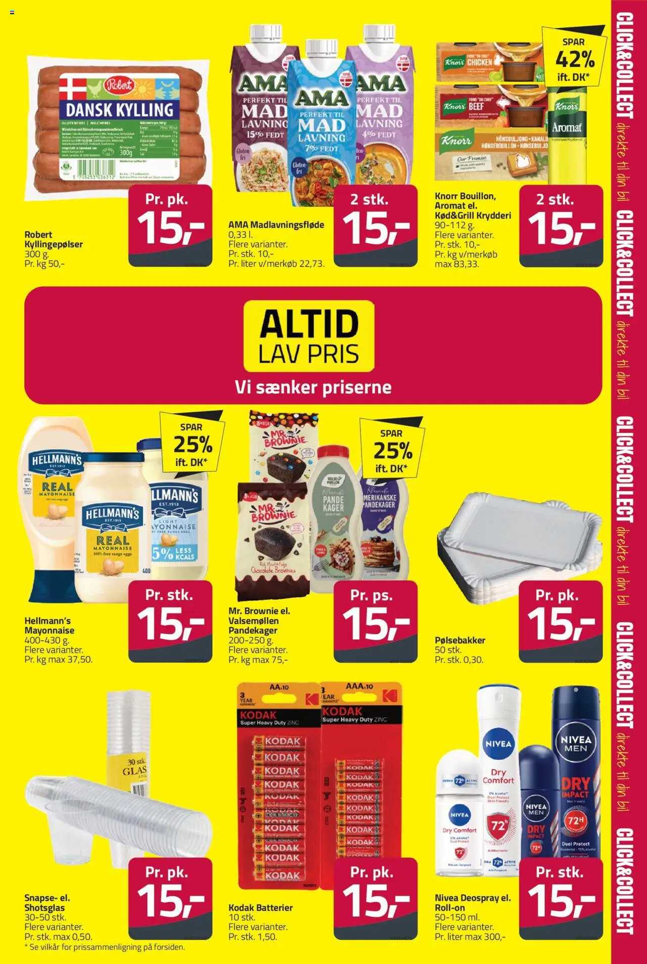 Fleggaard tilbudsavis – gyldig fra 24.09.2025 | Side: 23 | Produkter: Brownies, Kyllingepølser, Batterier, Kager