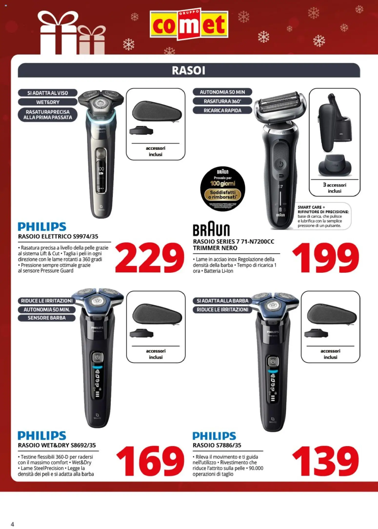 Volantino Comet del 01.12.2025 | Pagina: 4 | Prodotti: Rasoio, Rasoio elettrico