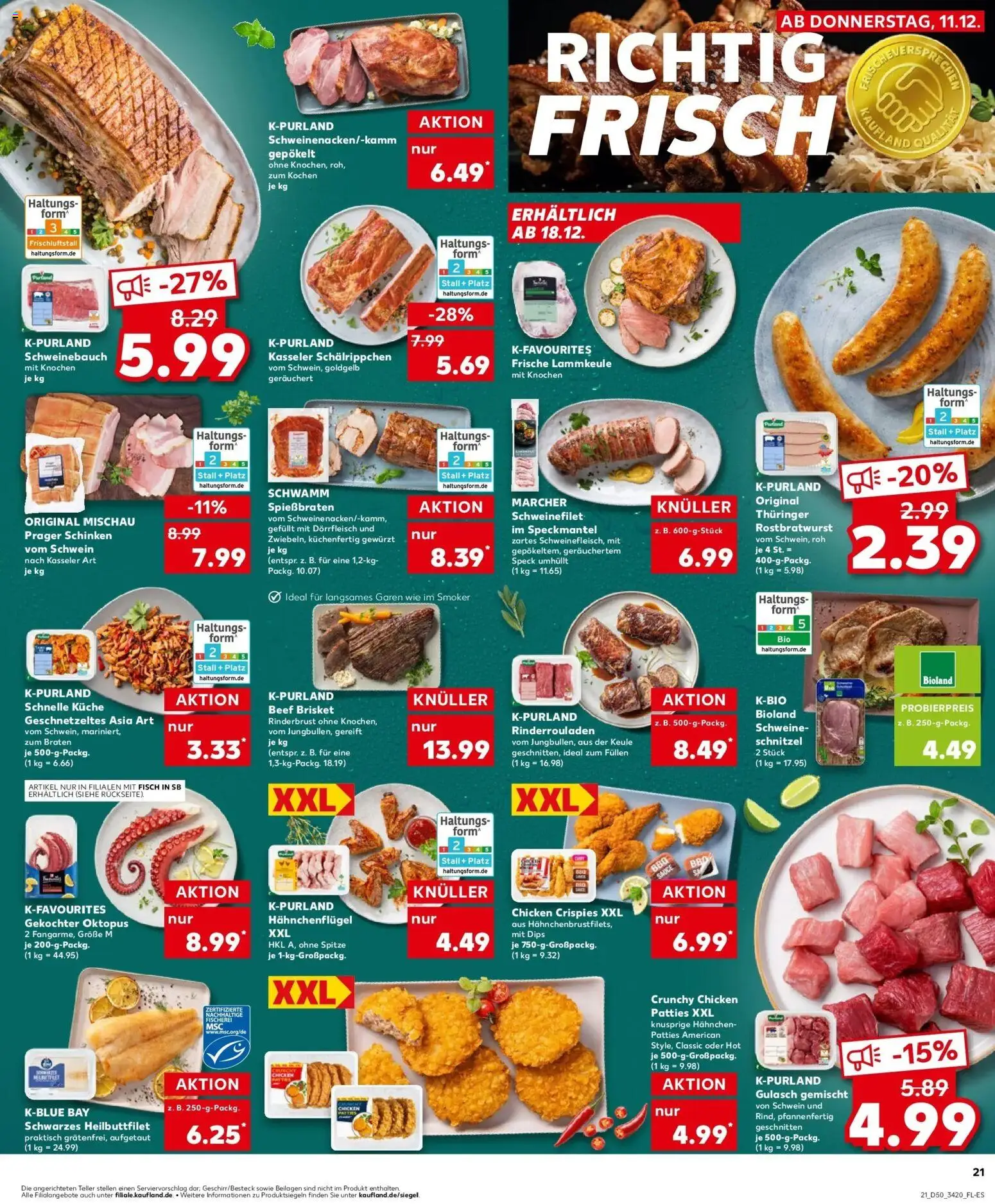Kaufland prospekt Rathenow	 – gültig ab 14.12.2025 | Seite: 21 | Produkte: Schweinebauch, Küche, Gulasch, Schinken