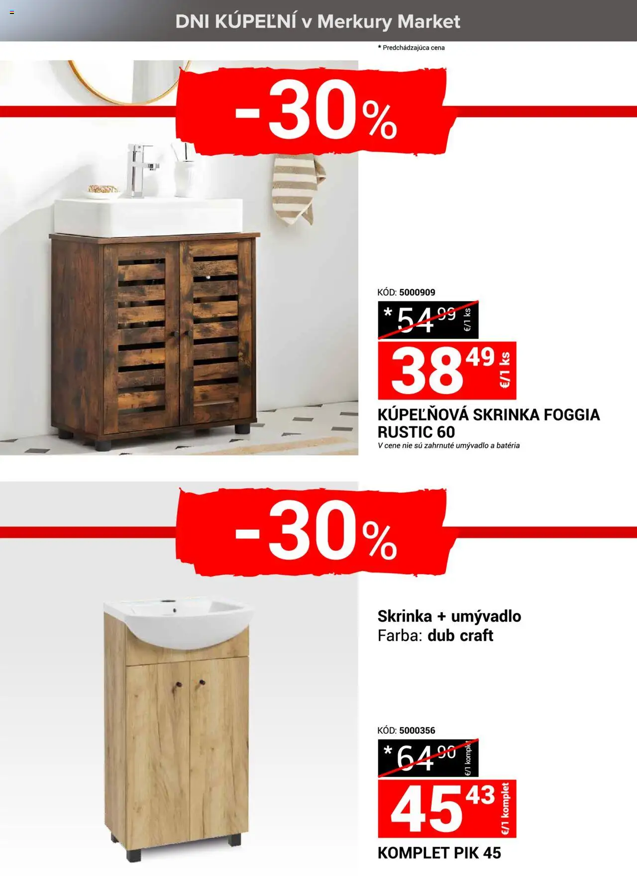 Merkury Market dni kúpeľní │ platný od 19.07.2025 | Strana: 6 | Produkty: Kúpelňová skrinka, Skrinka, Umývadlo