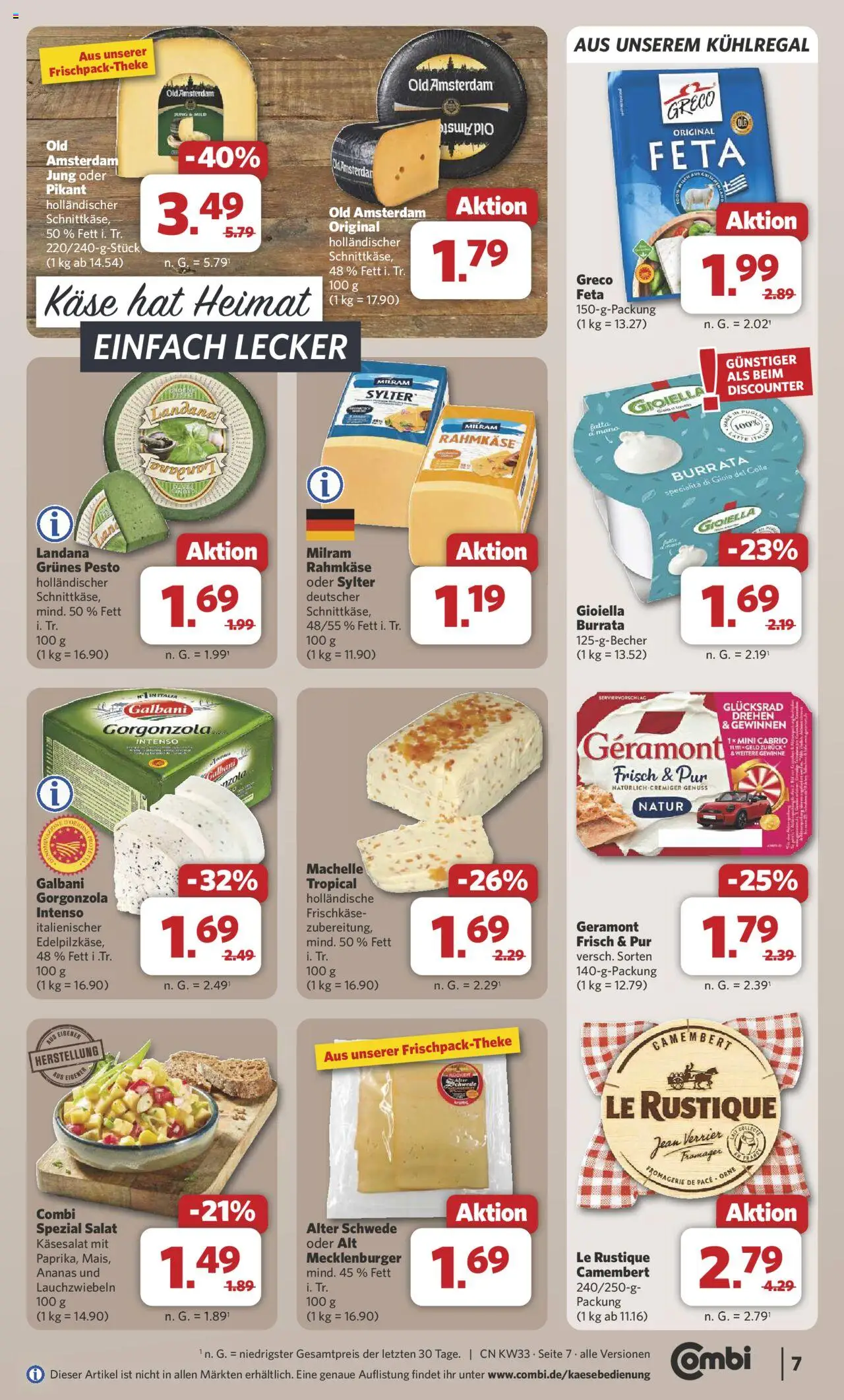 Combi Prospekt 	 - gültig ab dem 11.08.2025 | Seite: 7 | Produkte: Feta, Käse, Burrata, Frischkase