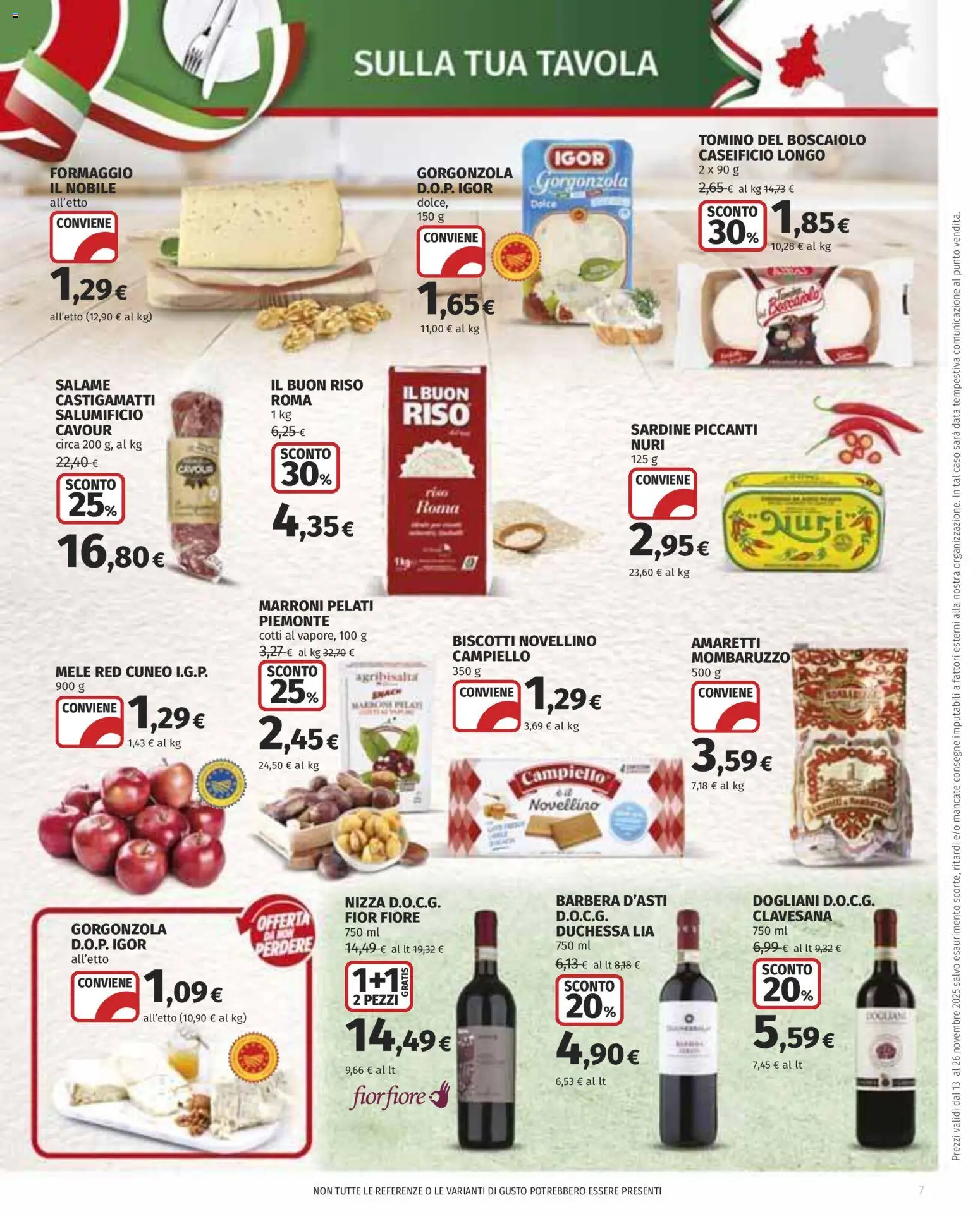 Volantino COOP del 13.11.2025 | Pagina: 7 | Prodotti: Mele, Biscotti, Formaggio, Gorgonzola
